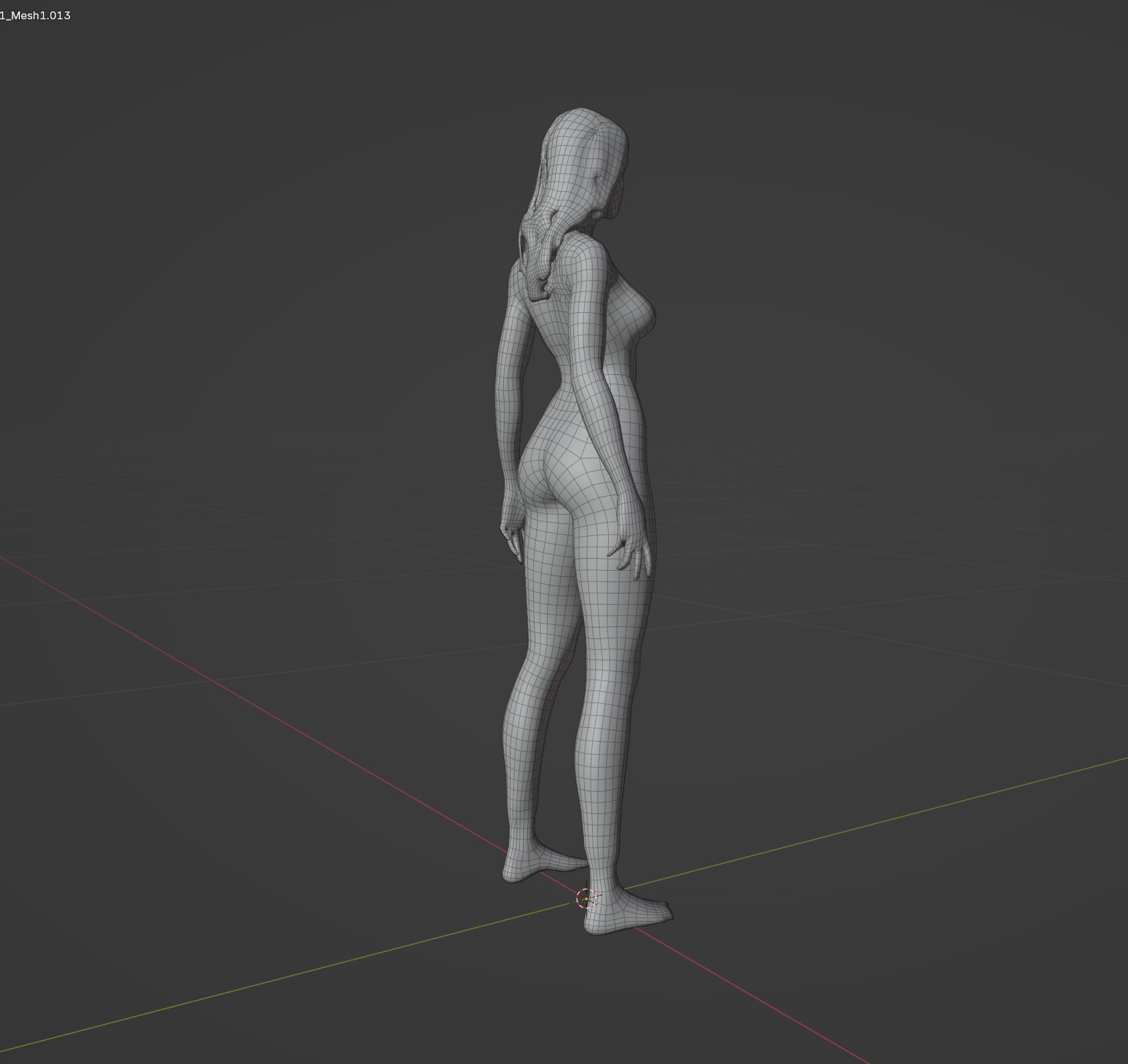Blond Woman Female Character Low-poly 3D model_4