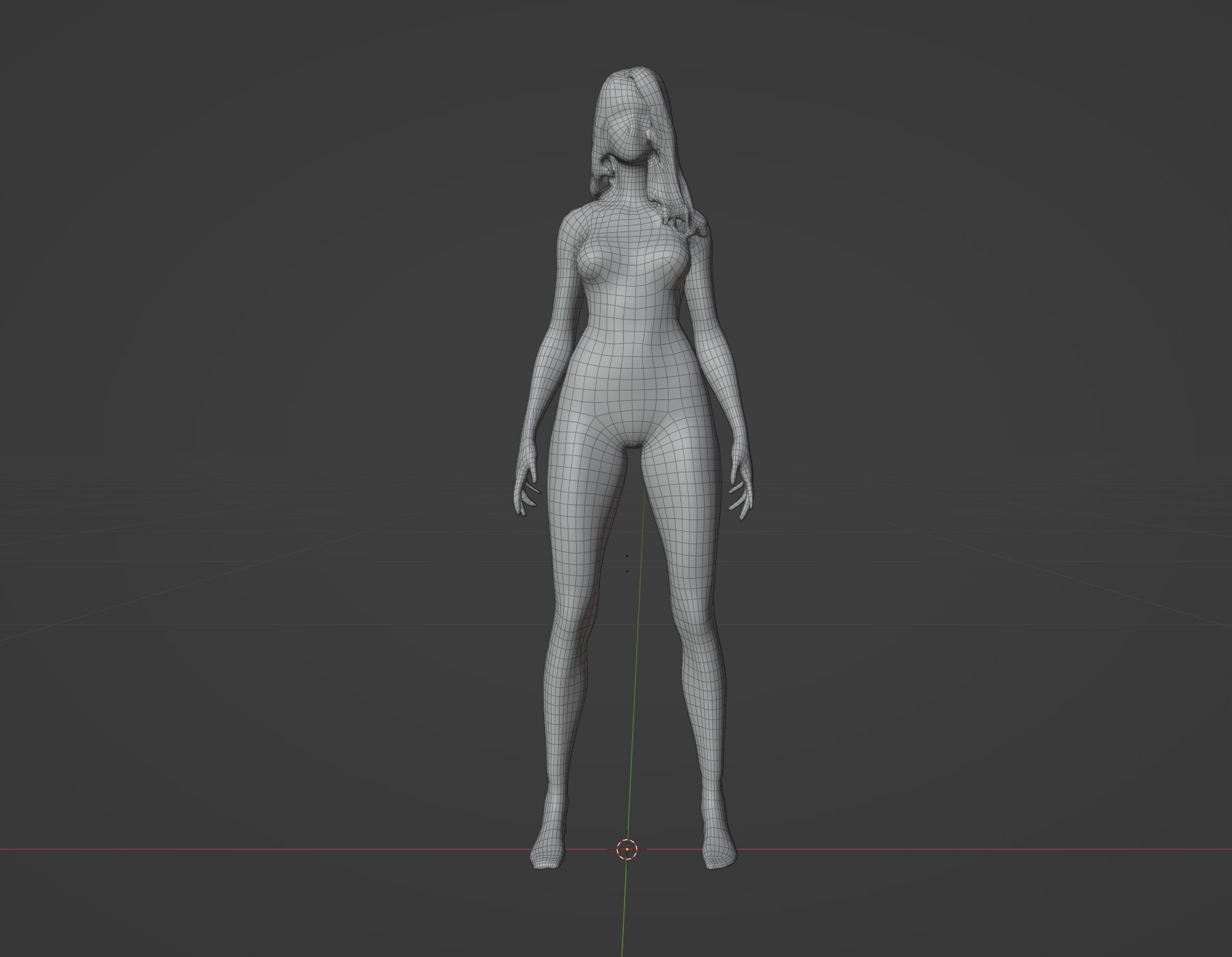 Blond Woman Female Character Low-poly 3D model_10