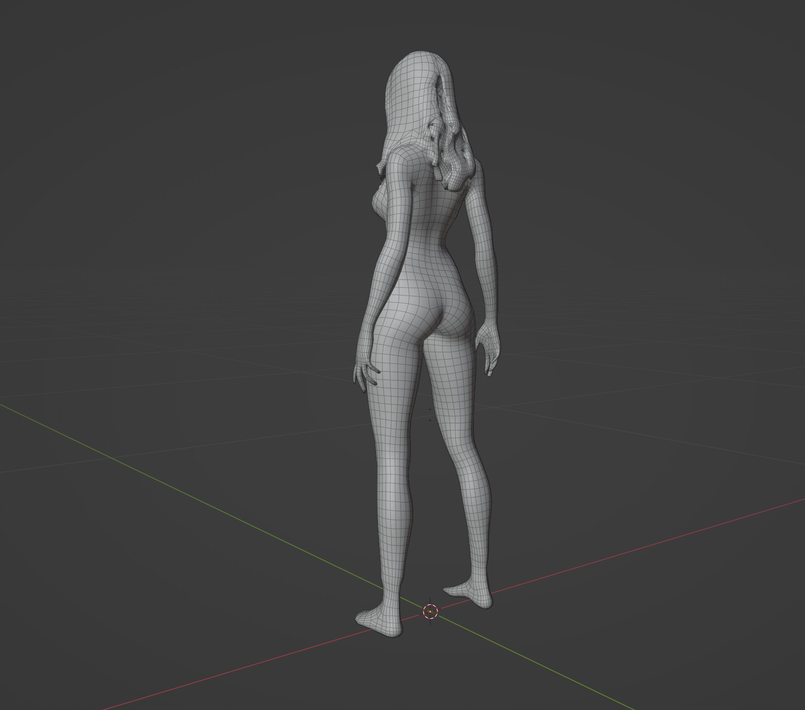 Blond Woman Female Character Low-poly 3D model_5