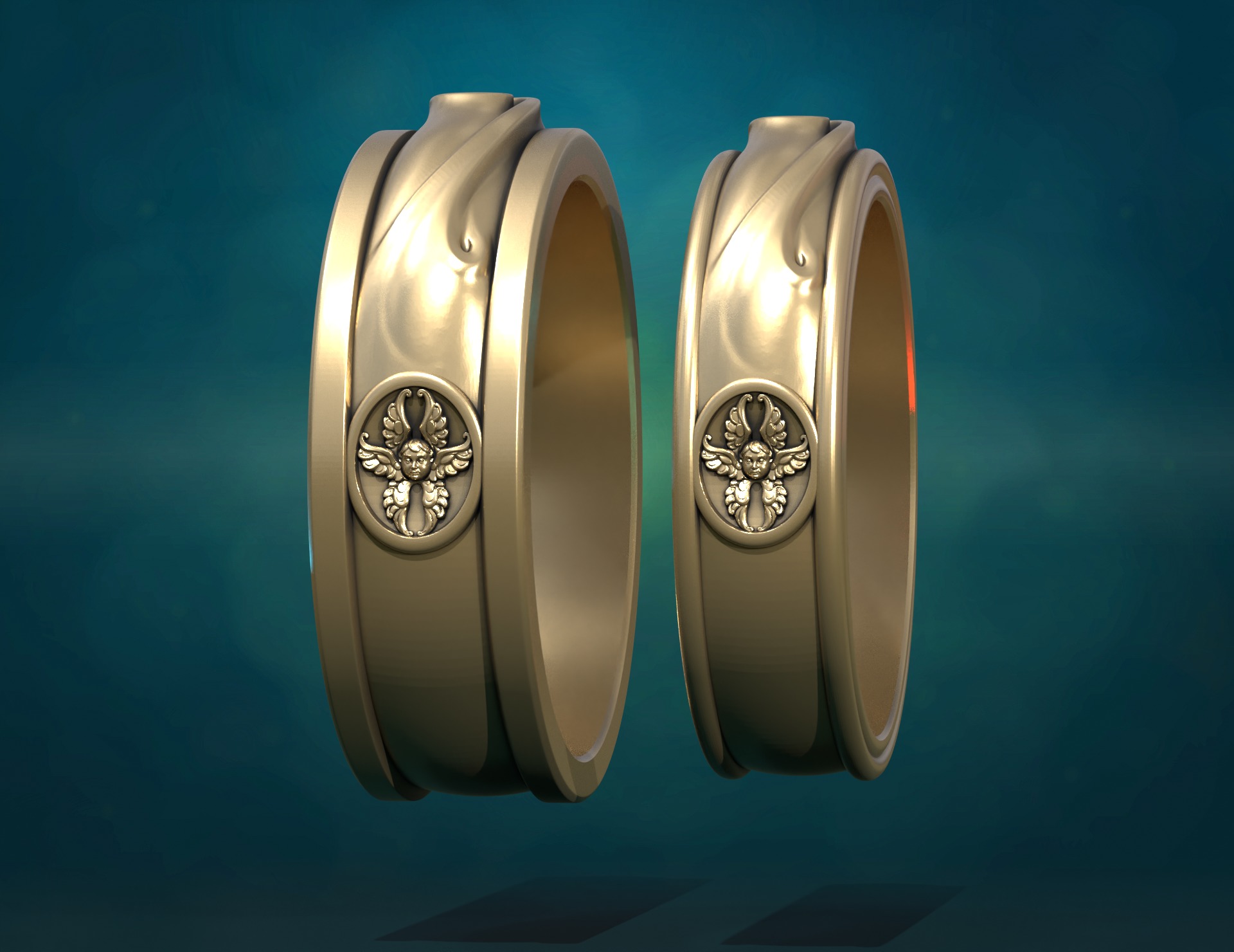 Wedding Rings 3D print model_3