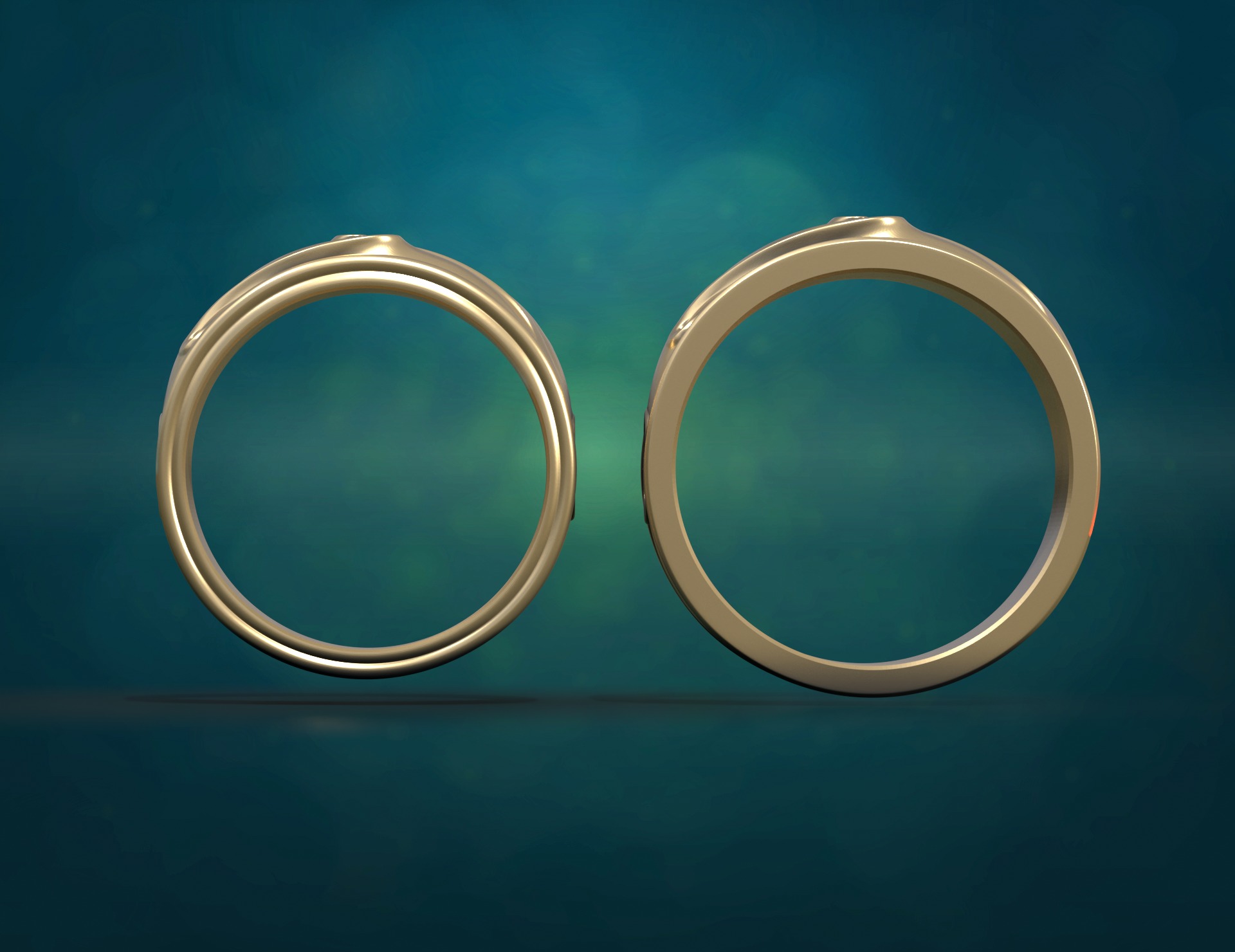 Wedding Rings 3D print model_6