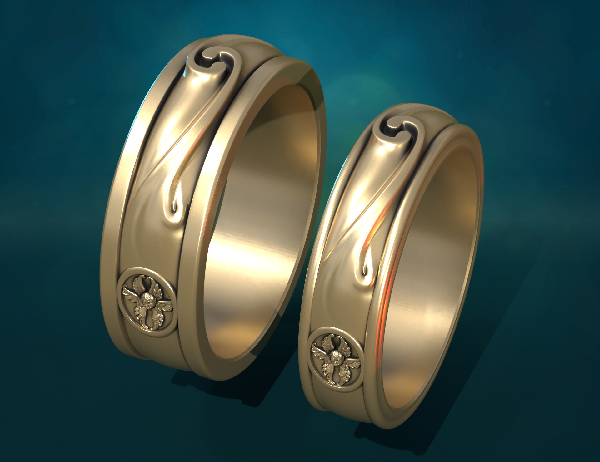 Wedding Rings 3D print model_4