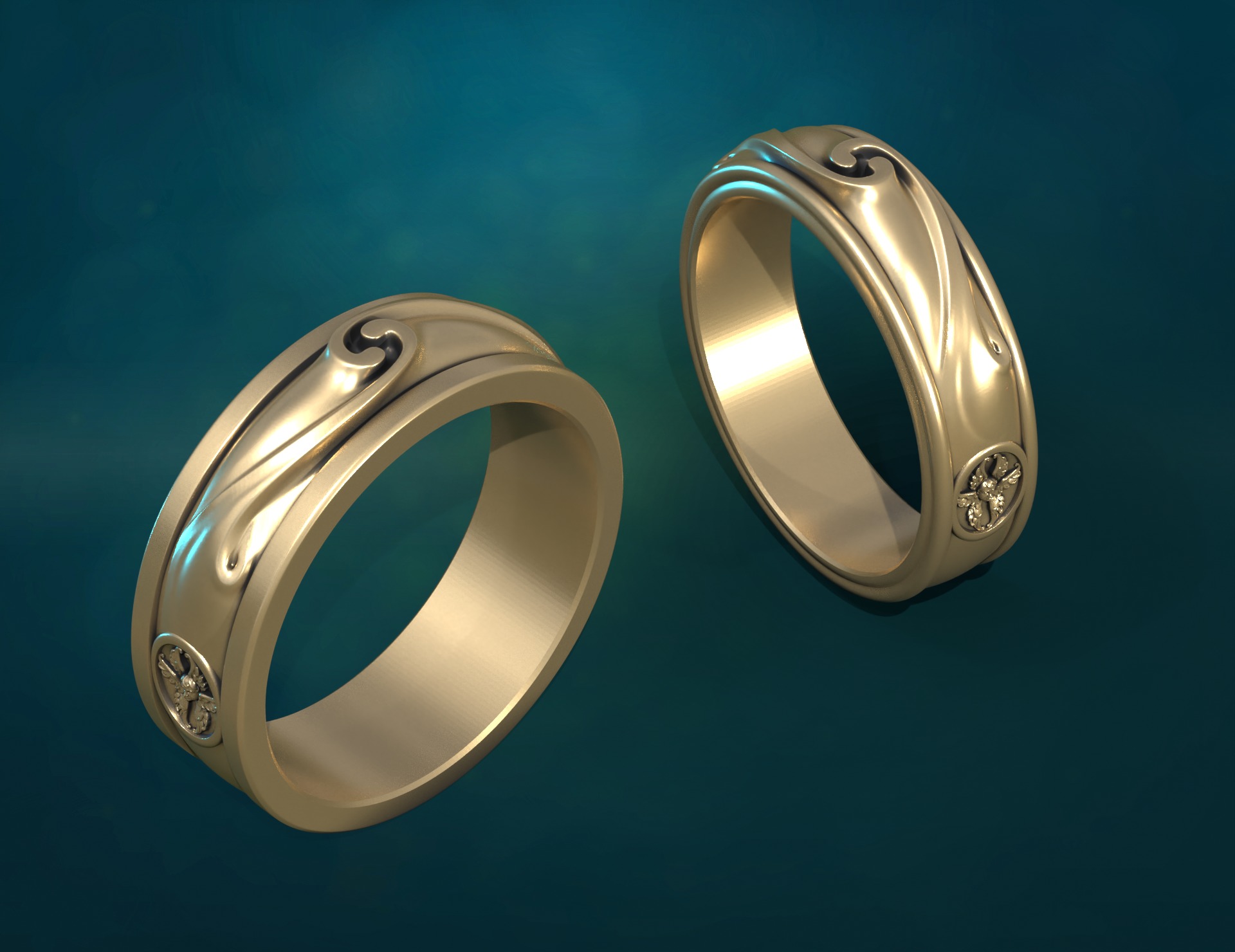 Wedding Rings 3D print model_8