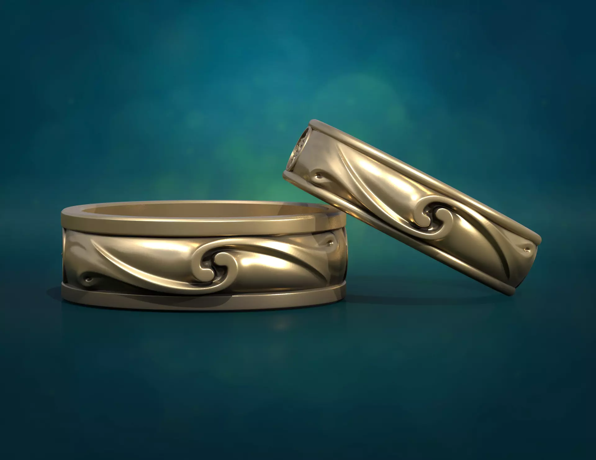 Wedding Rings 3D print model_0