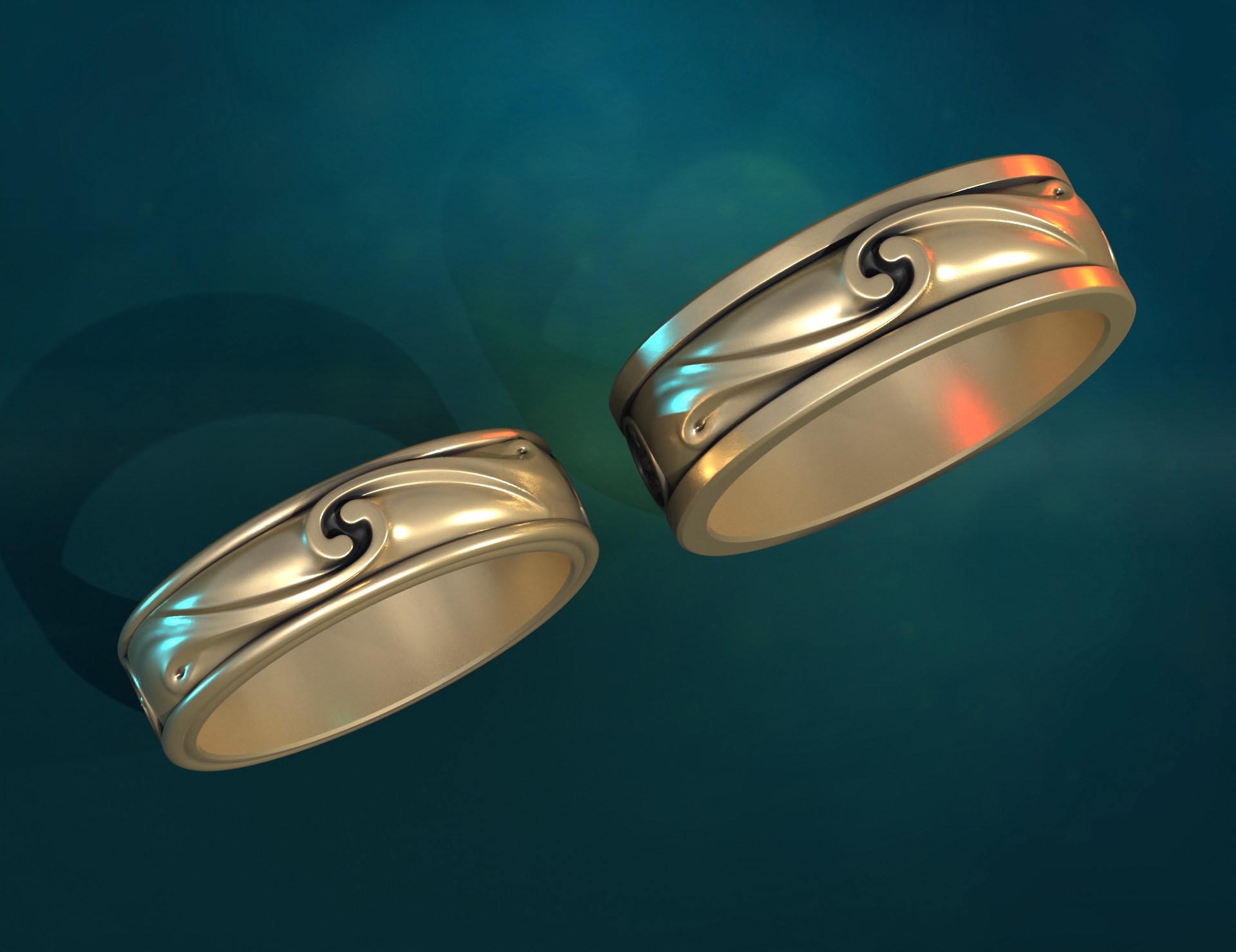 Wedding Rings 3D print model_7