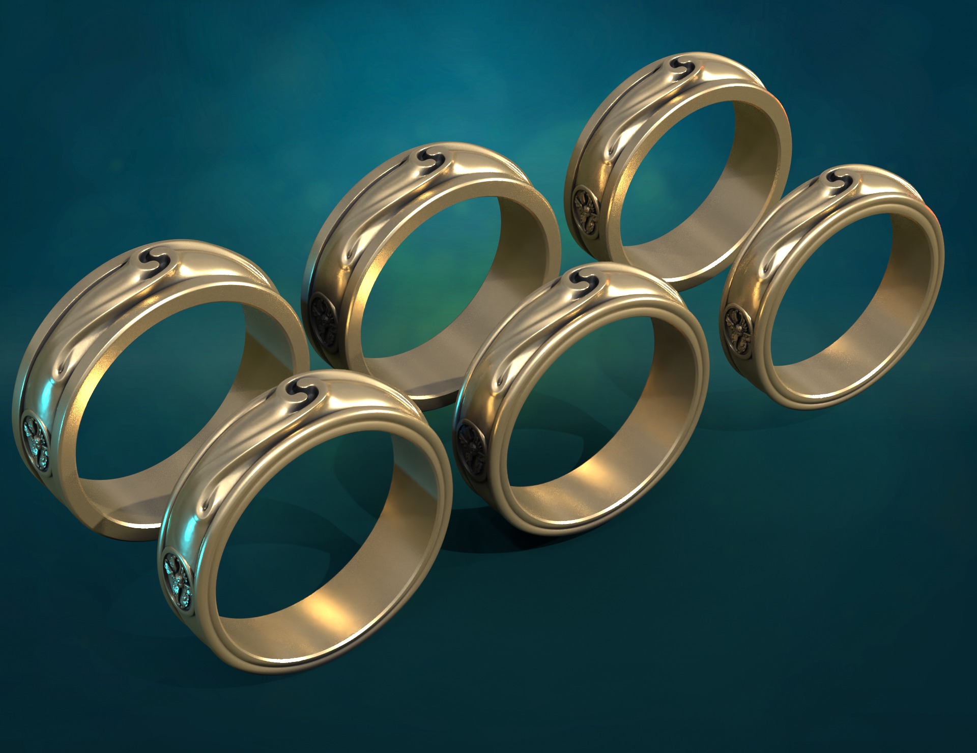 Wedding Rings 3D print model_10