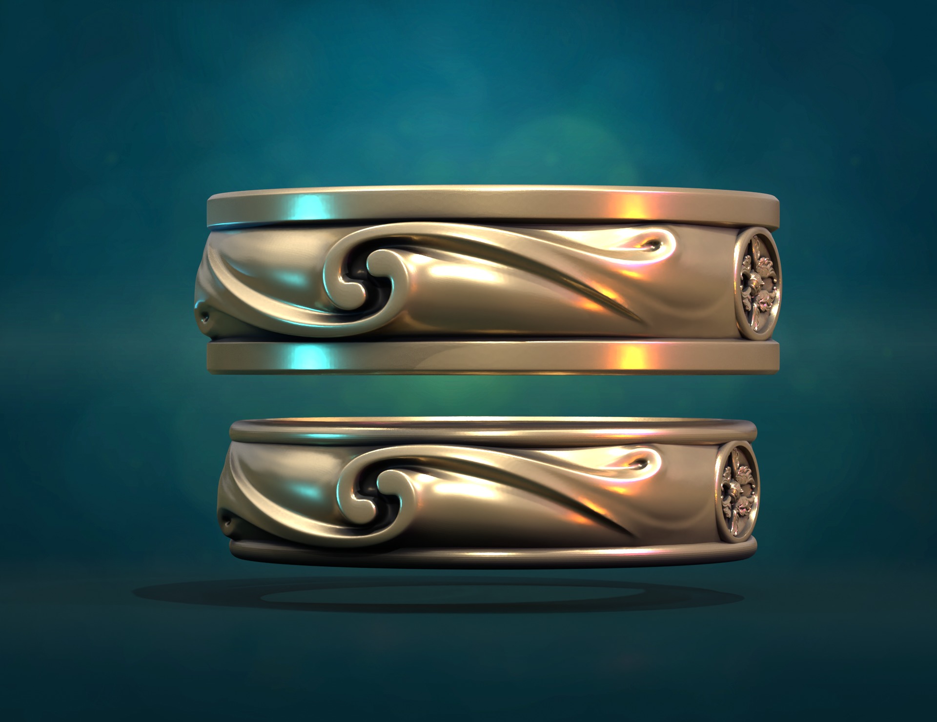 Wedding Rings 3D print model_2