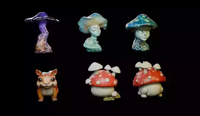 Mushroom Creature Pack 3D print model