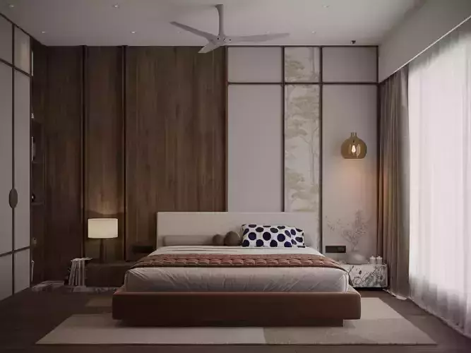 Bedroom interior scene 3D model