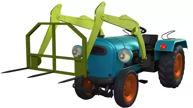 Tractor Hay Mower Low-poly 3D model