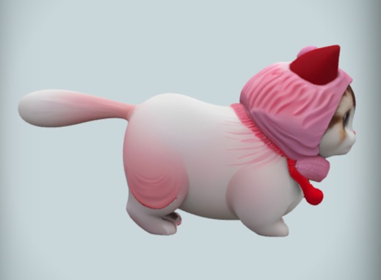 Cute Cat Cartoon Low-poly 3D model_1