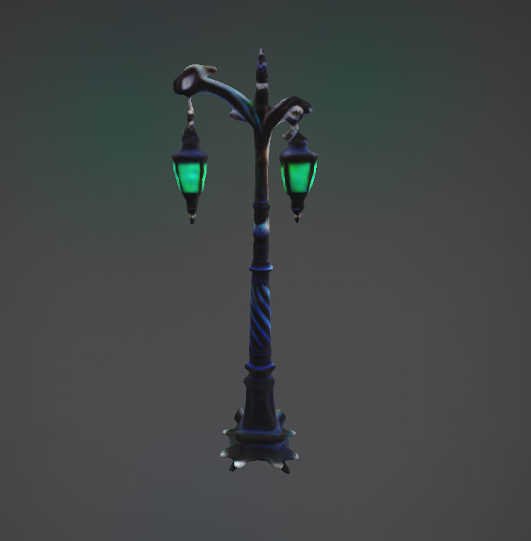 Gothic lamp post with flourescent colours  3D print model_5