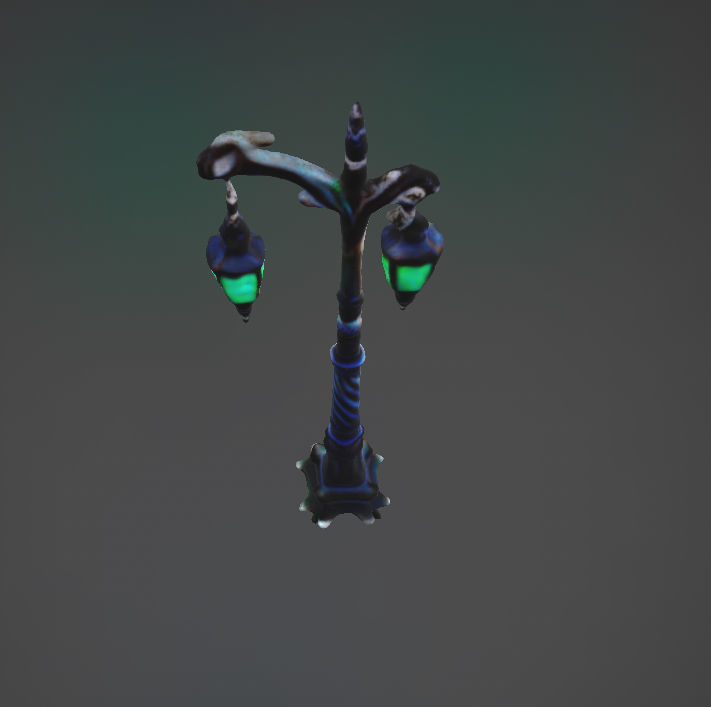 Gothic lamp post with flourescent colours  3D print model_3