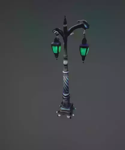 Gothic lamp post with flourescent colours  3D print model