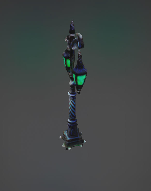 Gothic lamp post with flourescent colours  3D print model_1