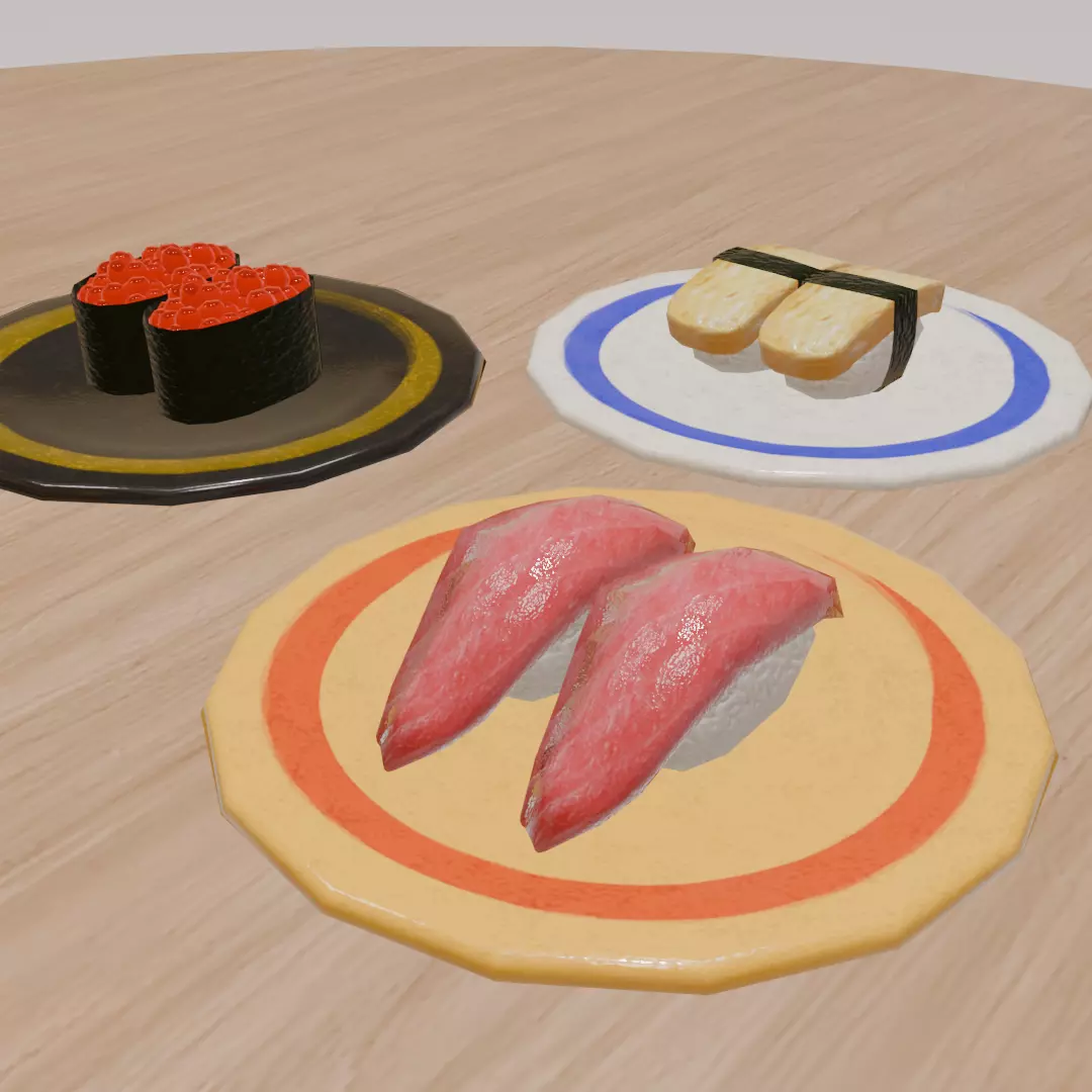 Free Sushi Model Low Poly Free low-poly 3D model