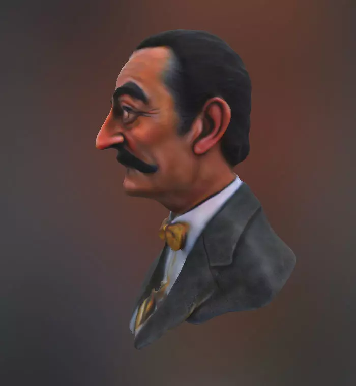 Salvador dali bust 3D print model_0