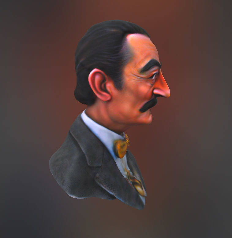 Salvador dali bust 3D print model_2