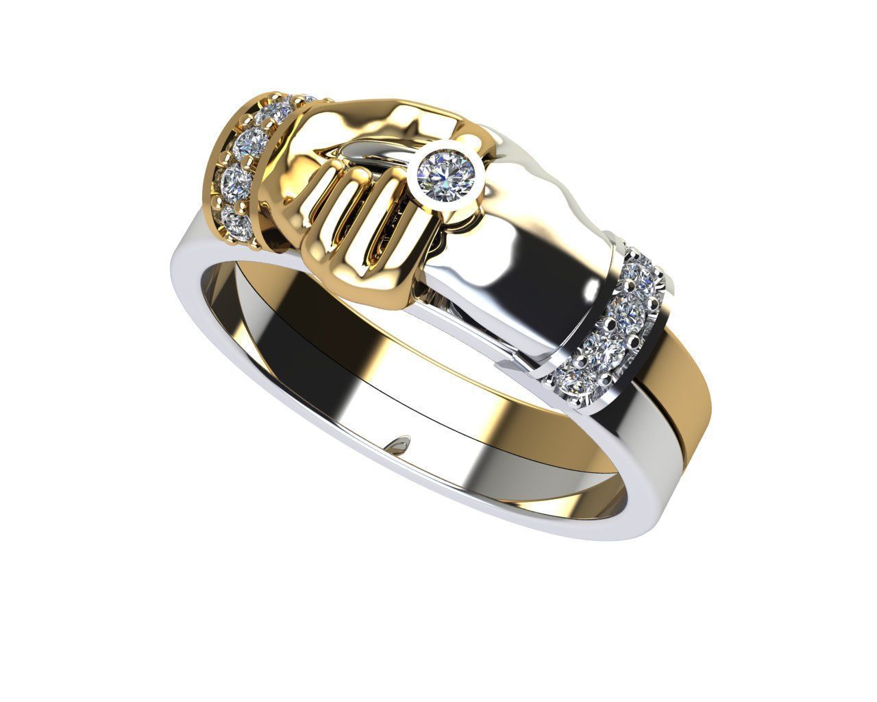 THE RING IS SHAPED IN THE SHAPE OF SHAKING HANDS 3D print model_8