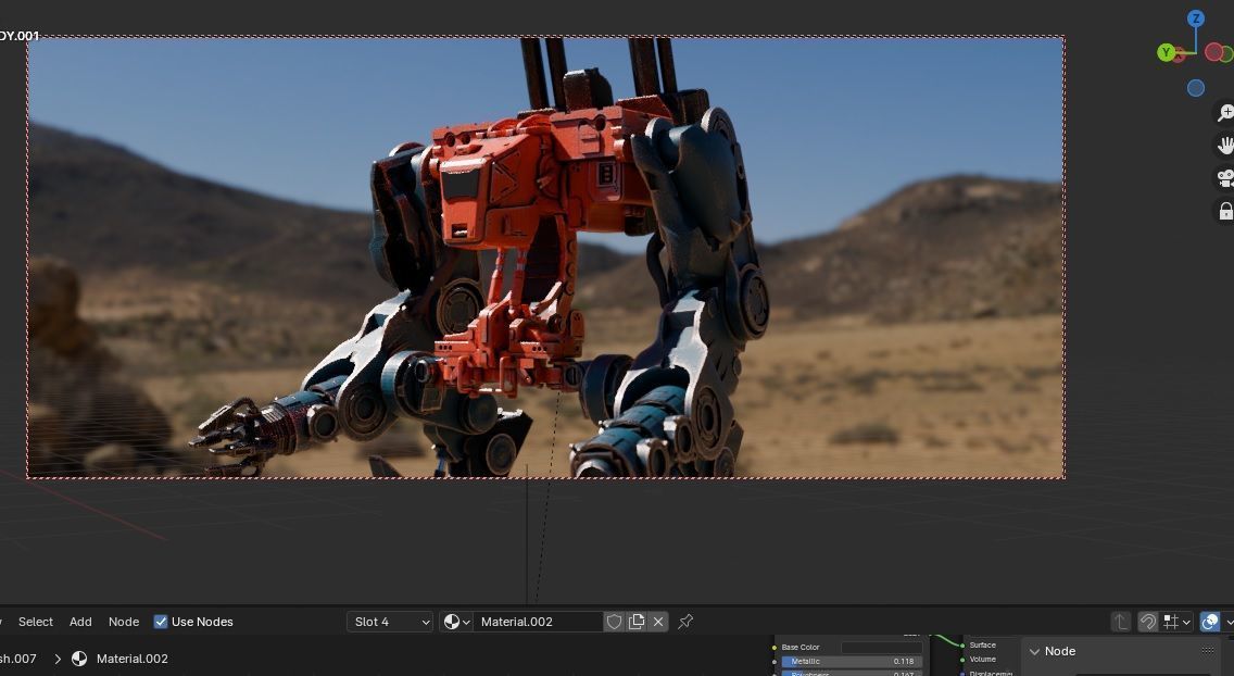 MECHA ROBOT ORANGE 3D model_4