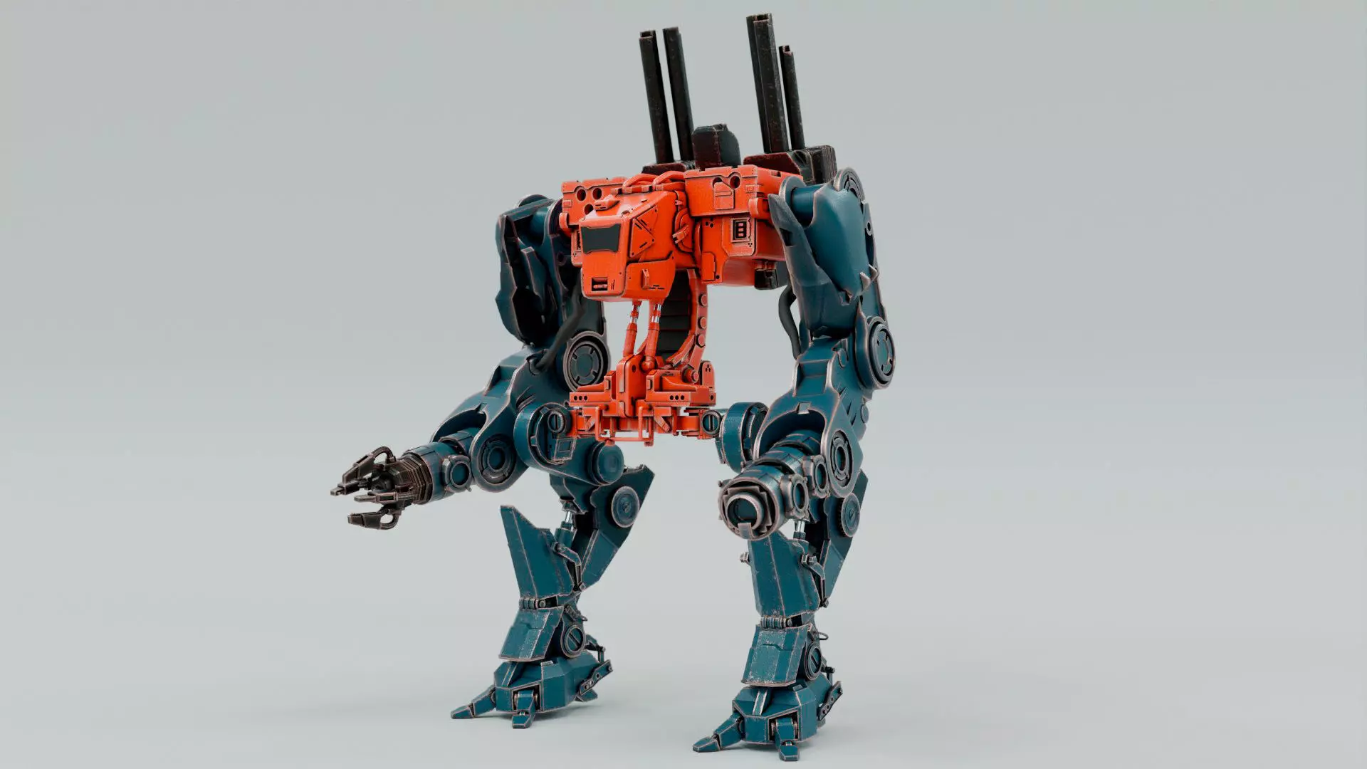 MECHA ROBOT ORANGE 3D model_0