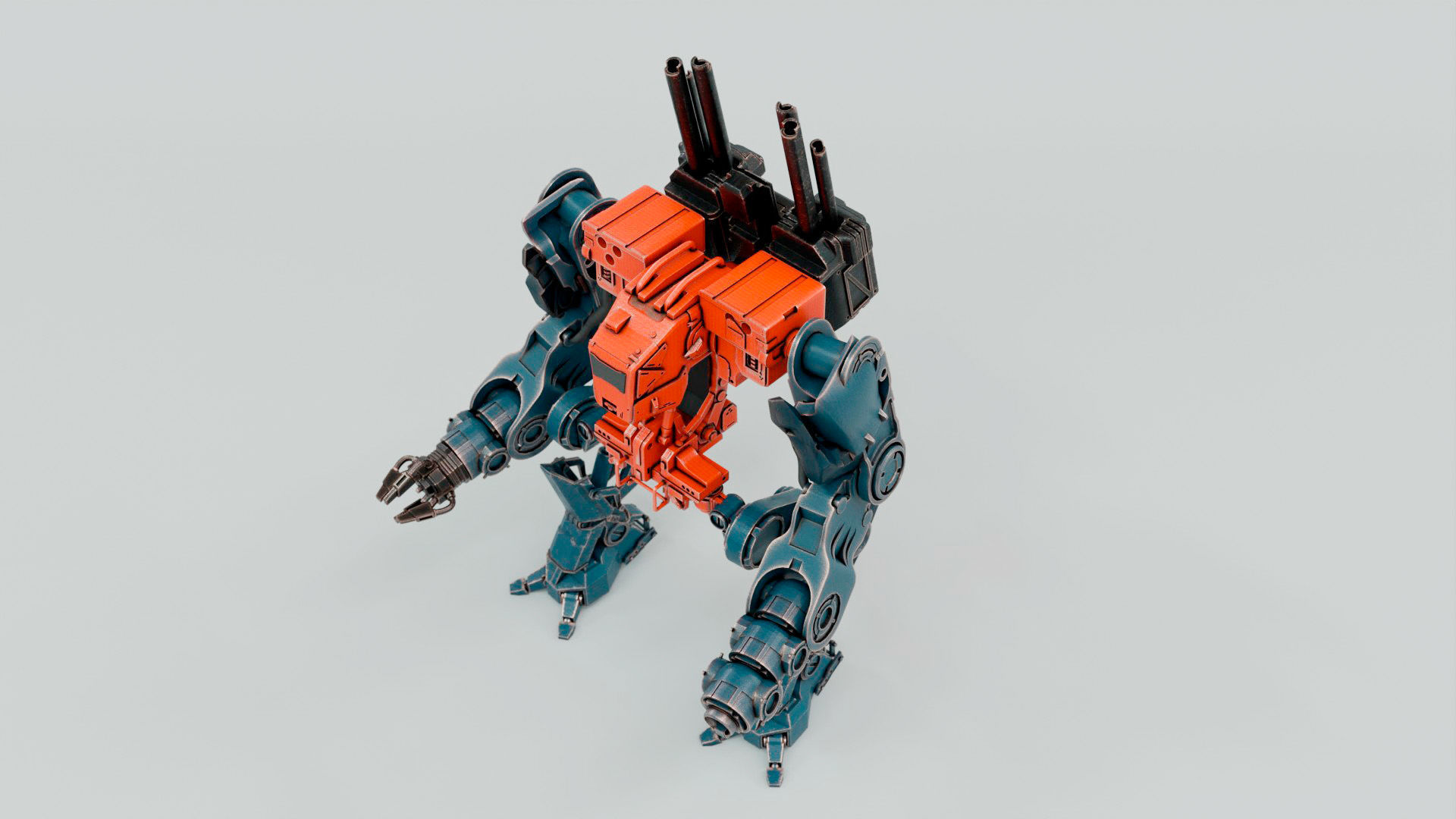 MECHA ROBOT ORANGE 3D model_2