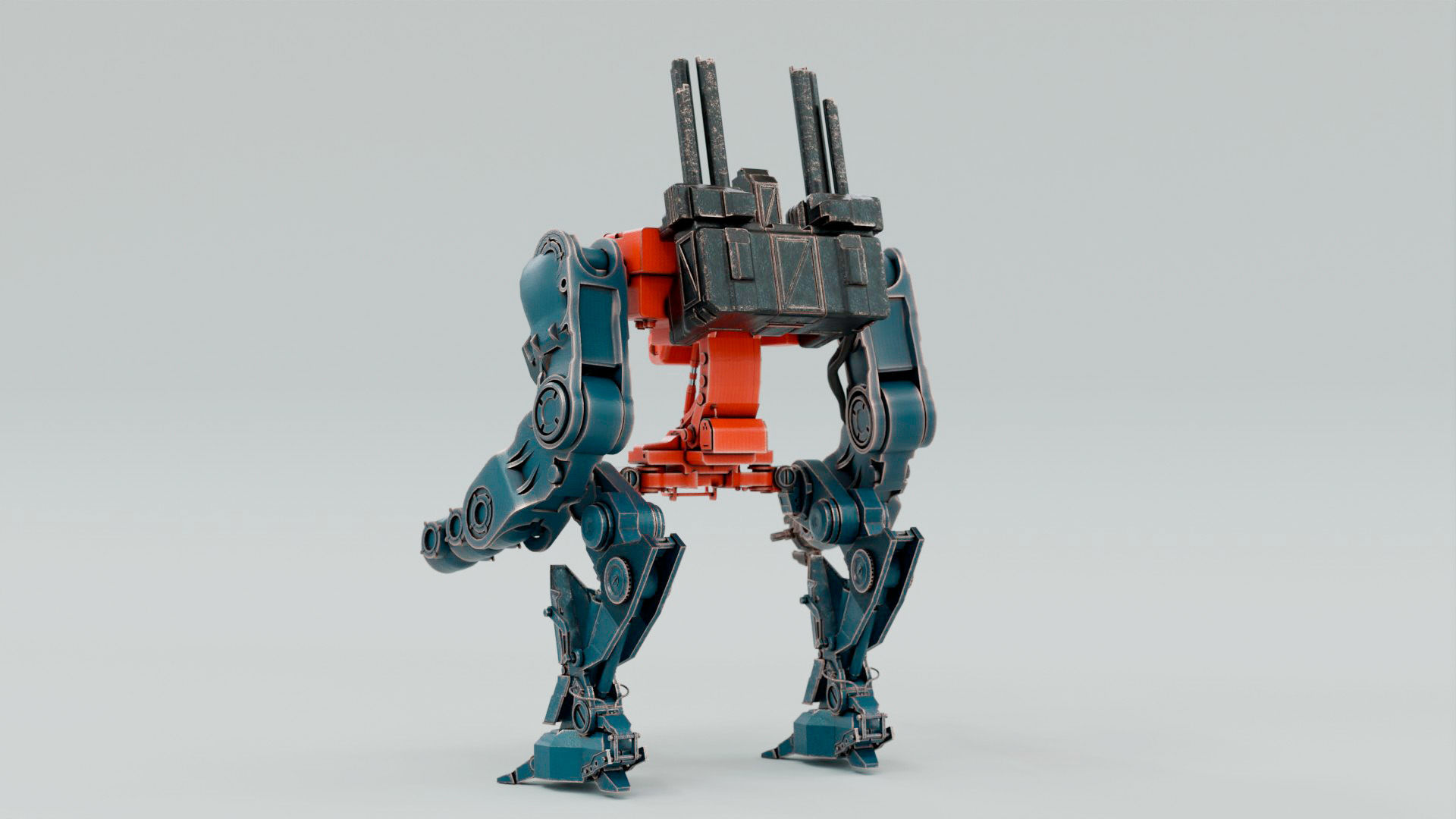 MECHA ROBOT ORANGE 3D model_1
