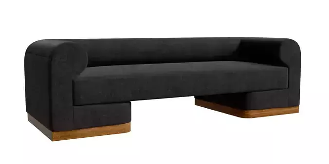 Modern Velvet Gunmetal Sofa