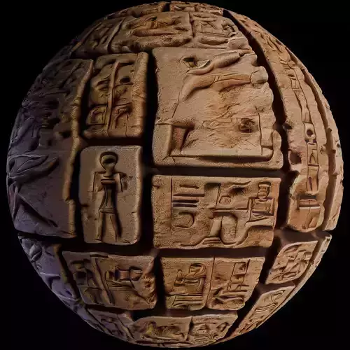 Ancient Egypt Hieroglyphs  - VOL 3 - 3 Seamless PBR