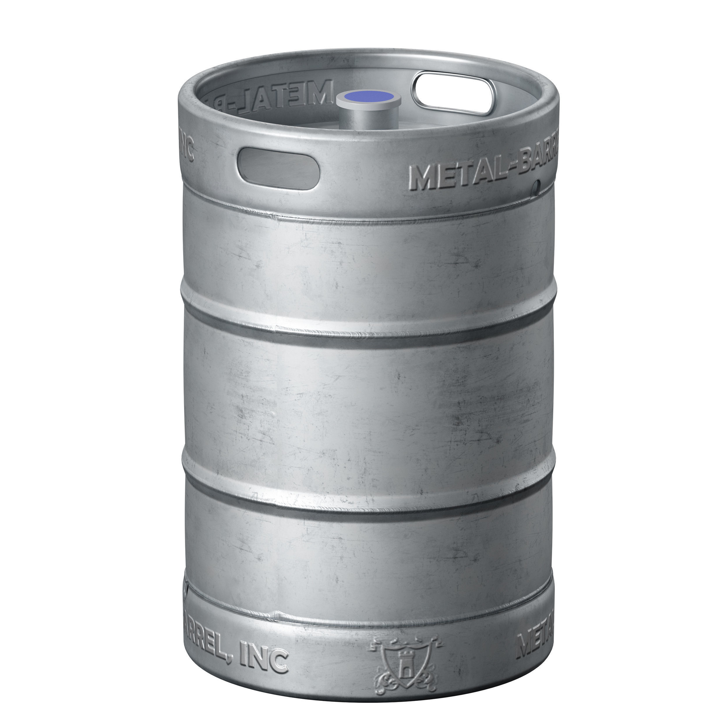 Beer Keg metal barrel barrel cylinder 3D model_7