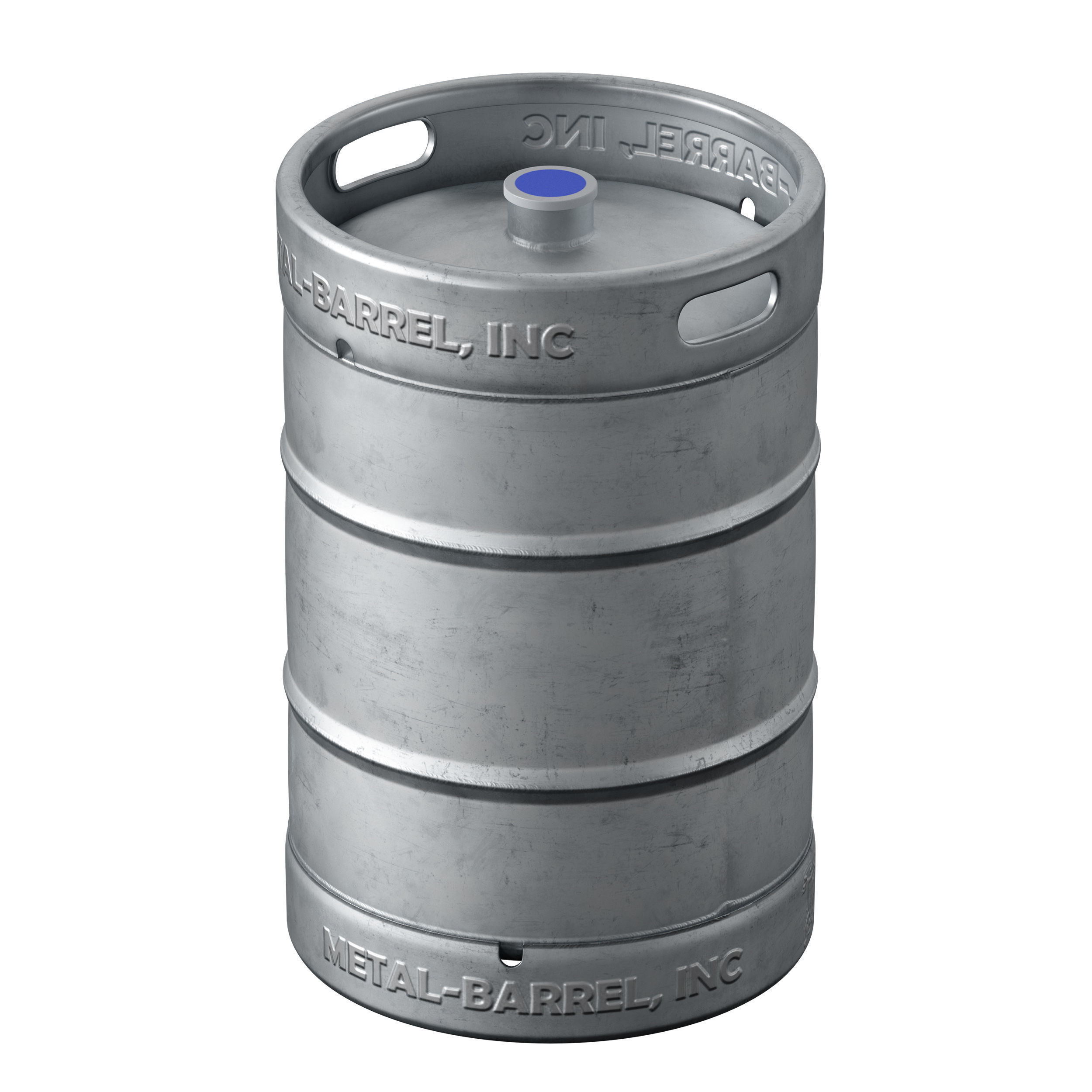 Beer Keg metal barrel barrel cylinder 3D model_1