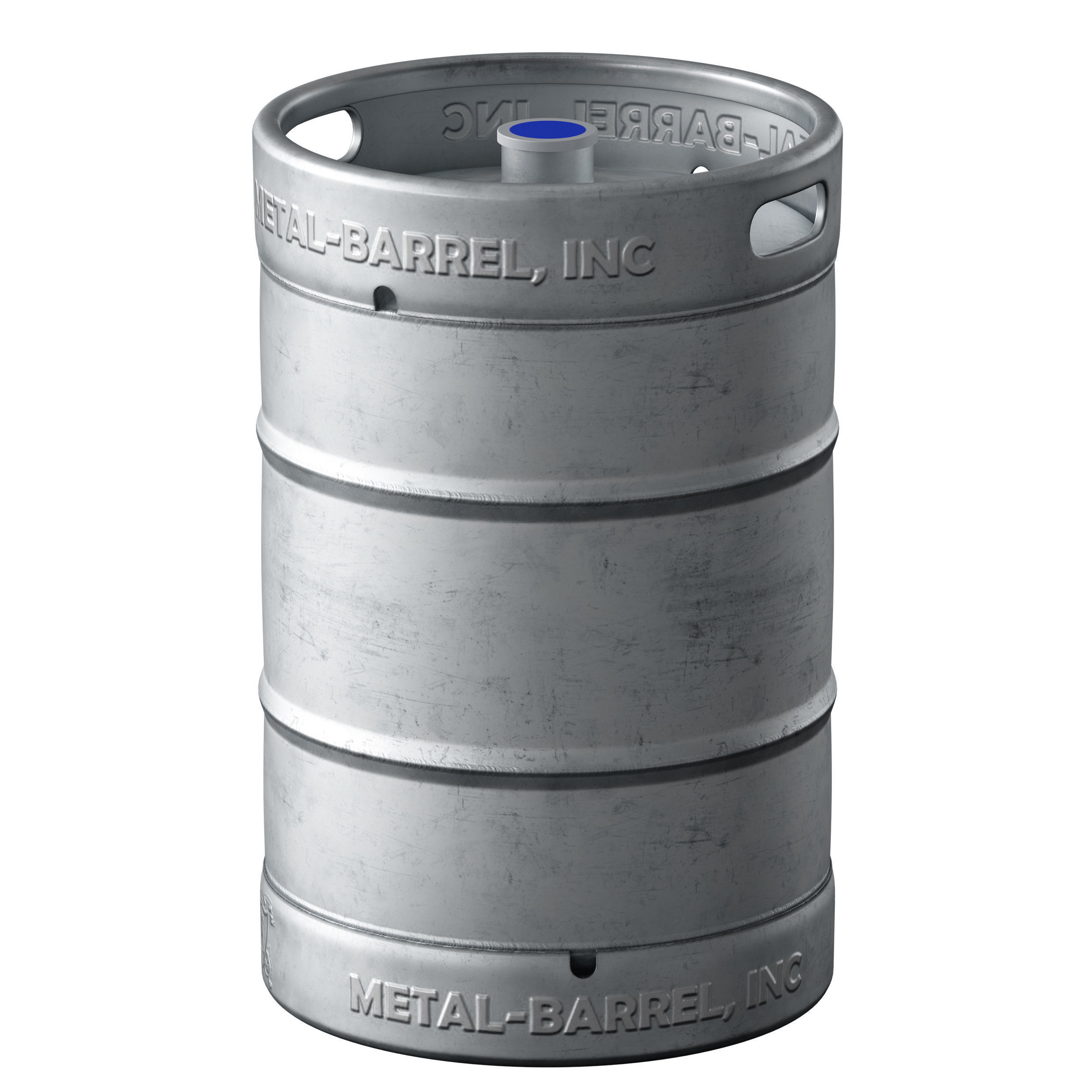 Beer Keg metal barrel barrel cylinder 3D model_9