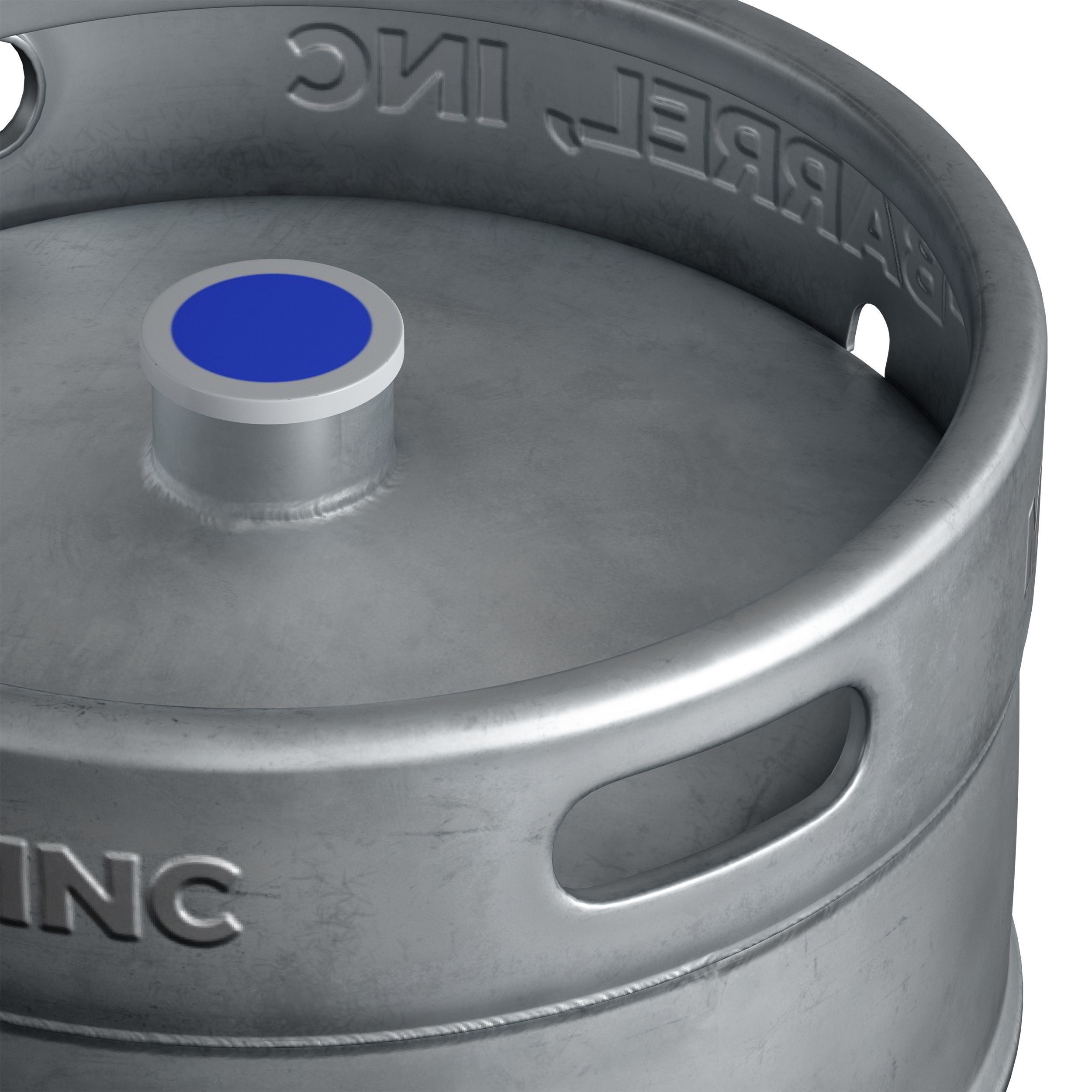 Beer Keg metal barrel barrel cylinder 3D model_10