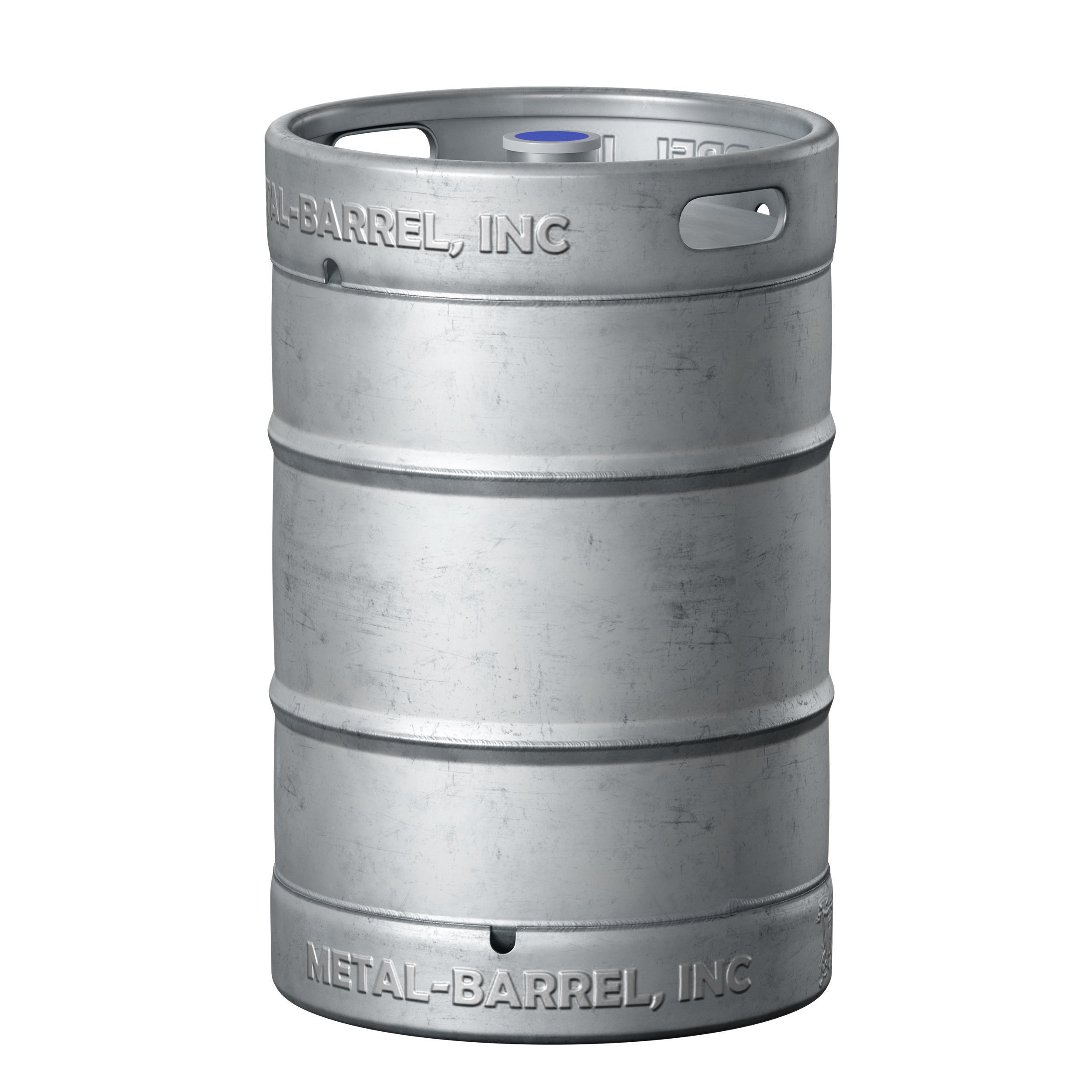 Beer Keg metal barrel barrel cylinder 3D model_2