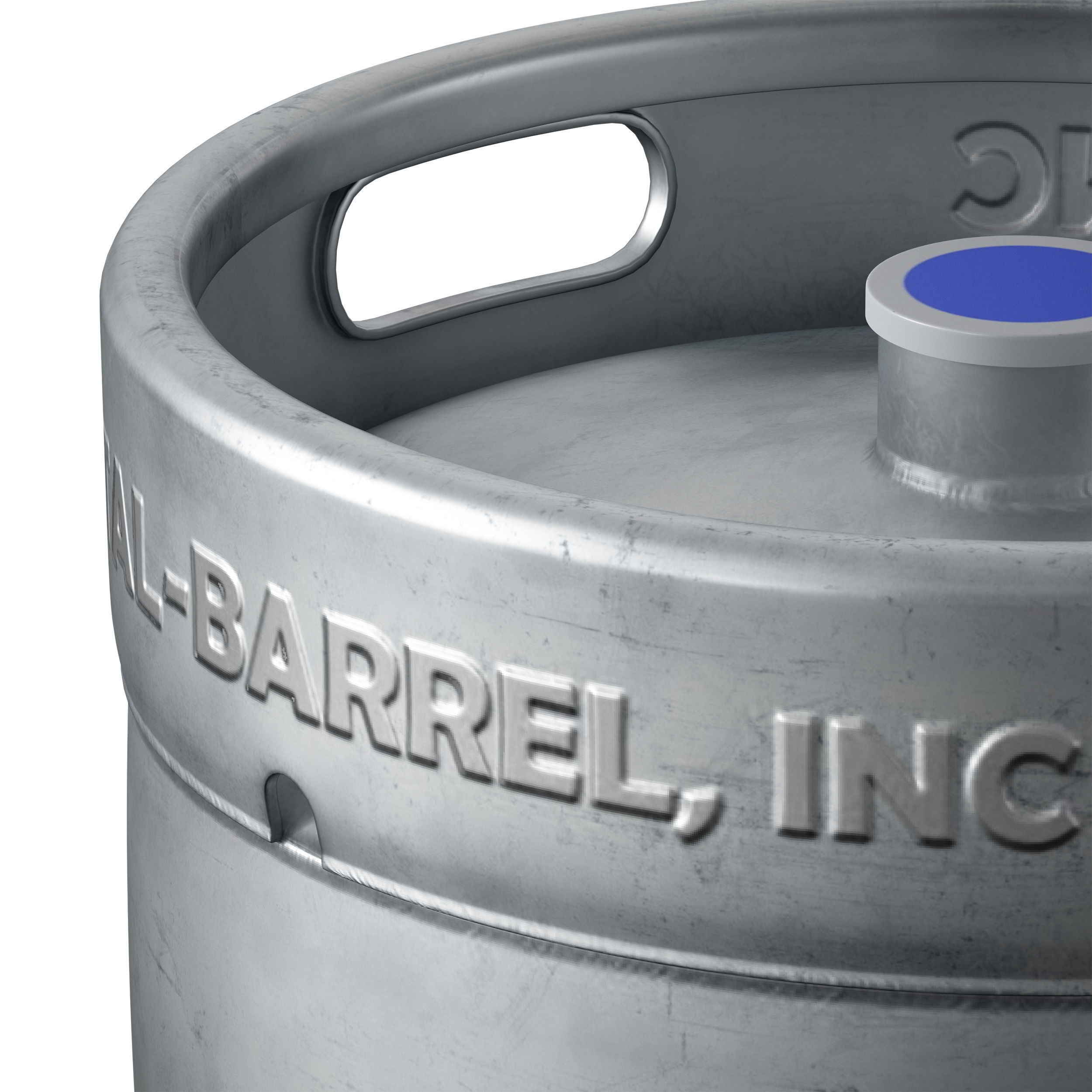 Beer Keg metal barrel barrel cylinder 3D model_11