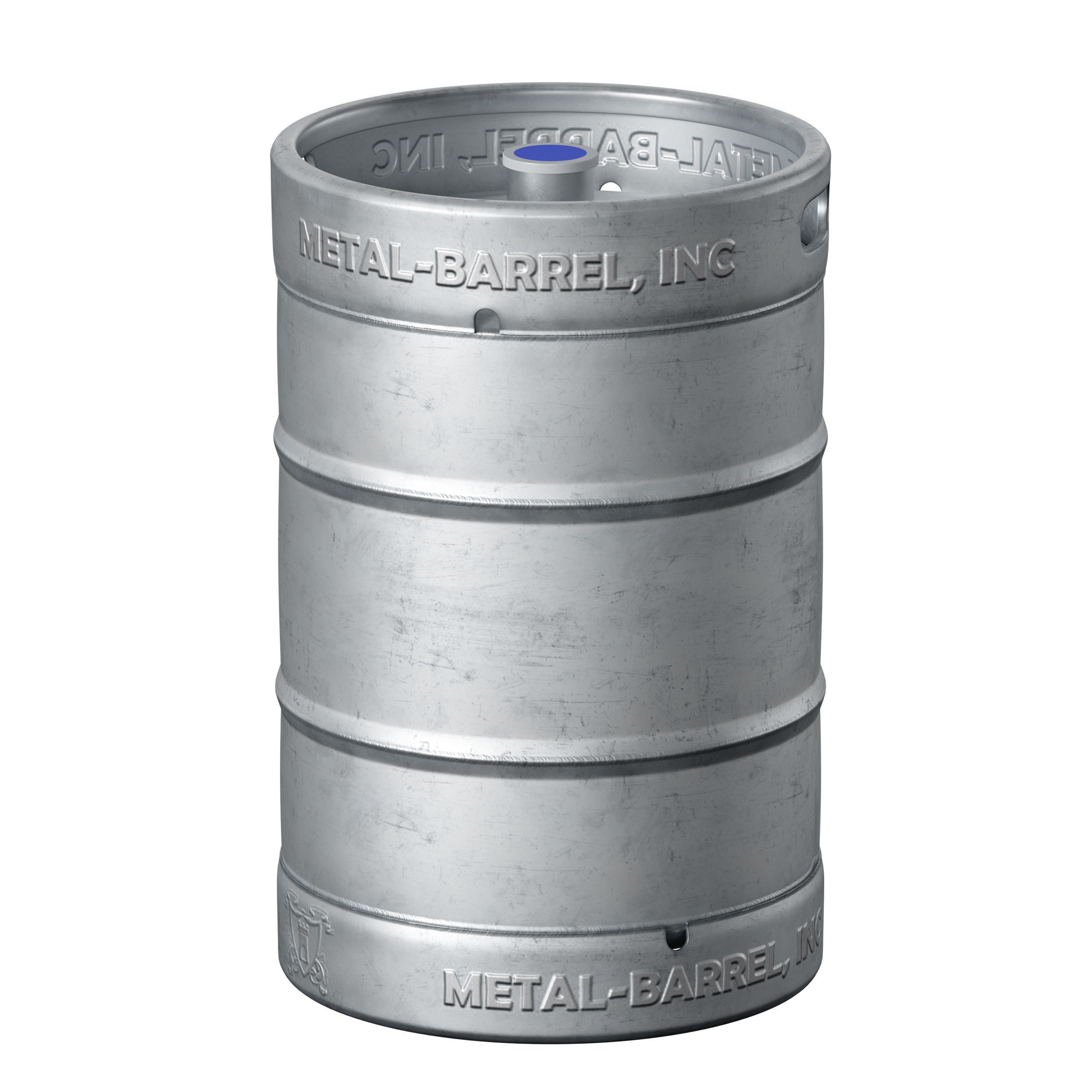 Beer Keg metal barrel barrel cylinder 3D model_5