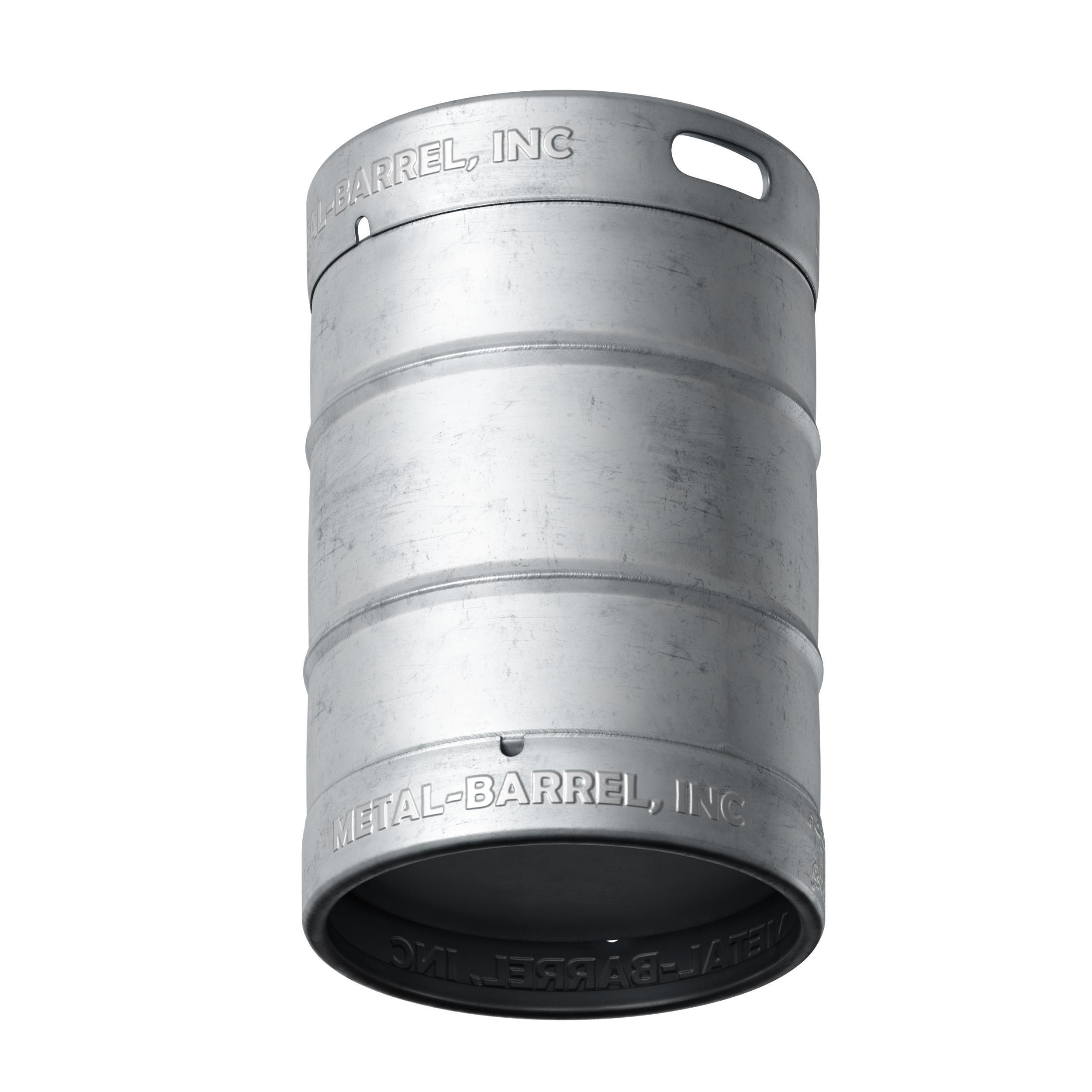 Beer Keg metal barrel barrel cylinder 3D model_3