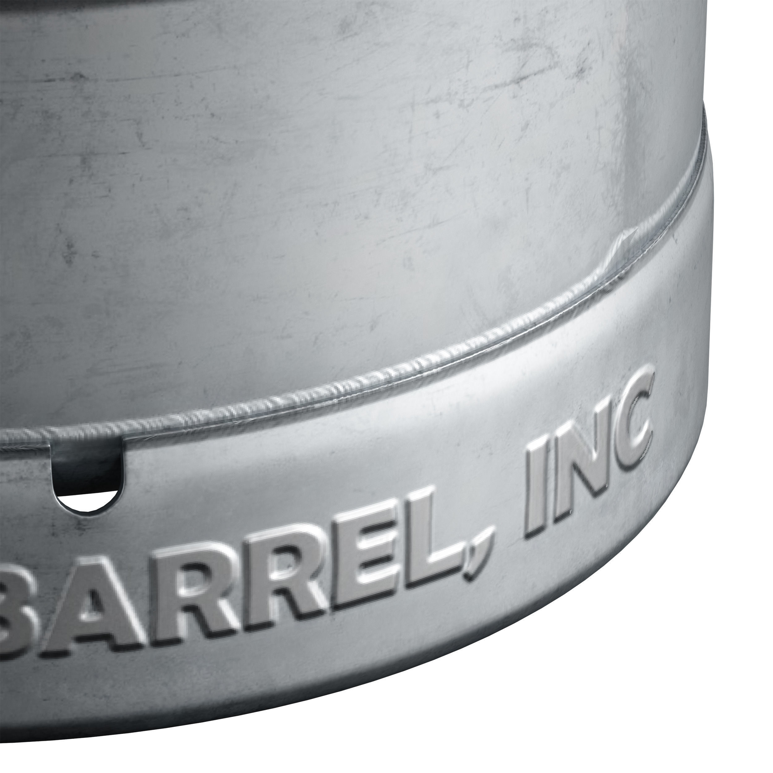 Beer Keg metal barrel barrel cylinder 3D model_13