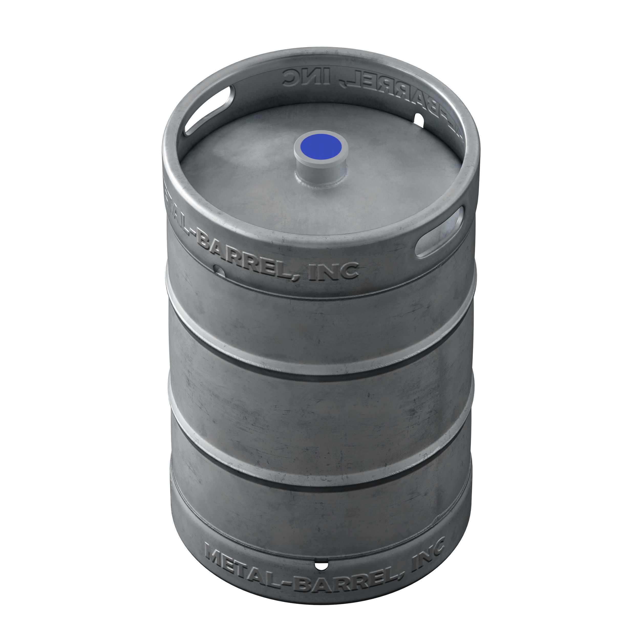 Beer Keg metal barrel barrel cylinder 3D model_4