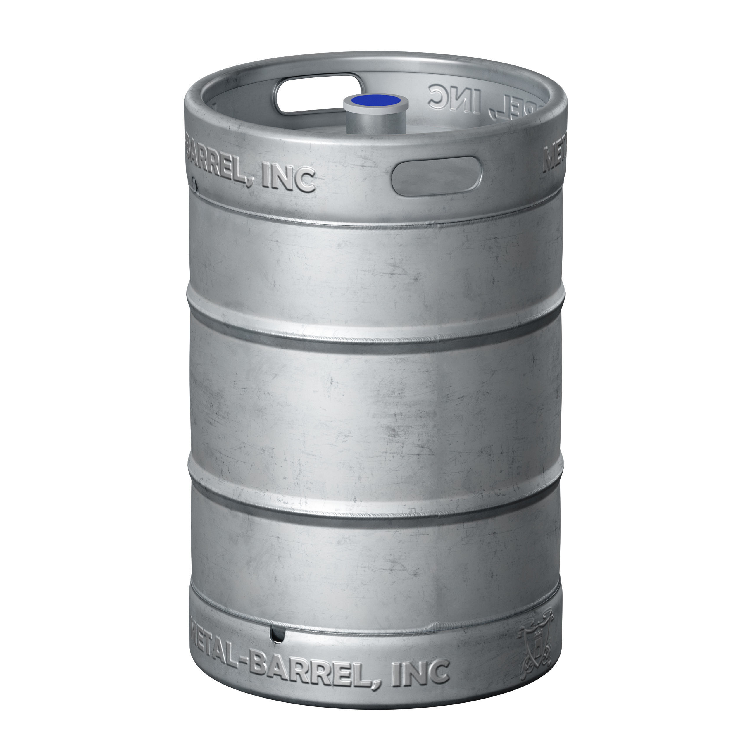 Beer Keg metal barrel barrel cylinder 3D model_6