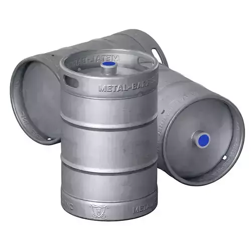 Beer Keg metal barrel barrel cylinder 3D model