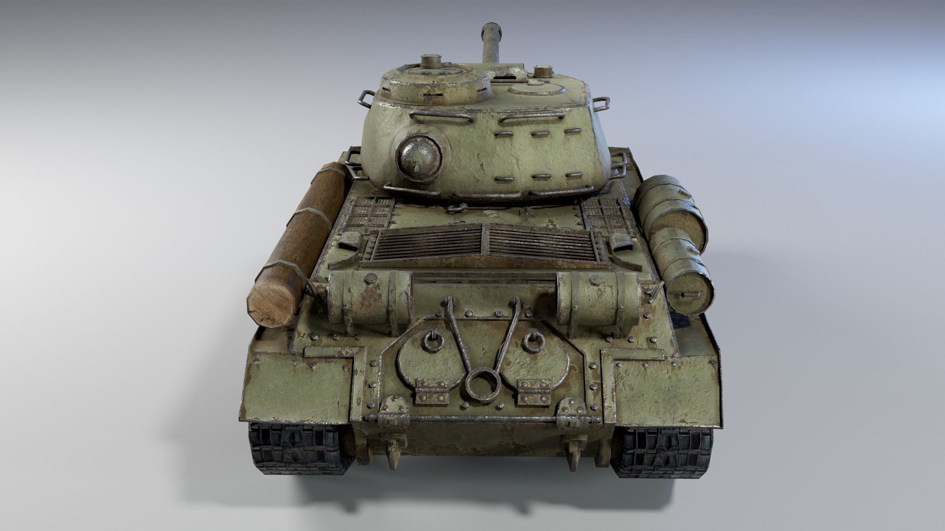 Low Poly IS-2 Soviet Heavy Tank Low-poly 3D model_3