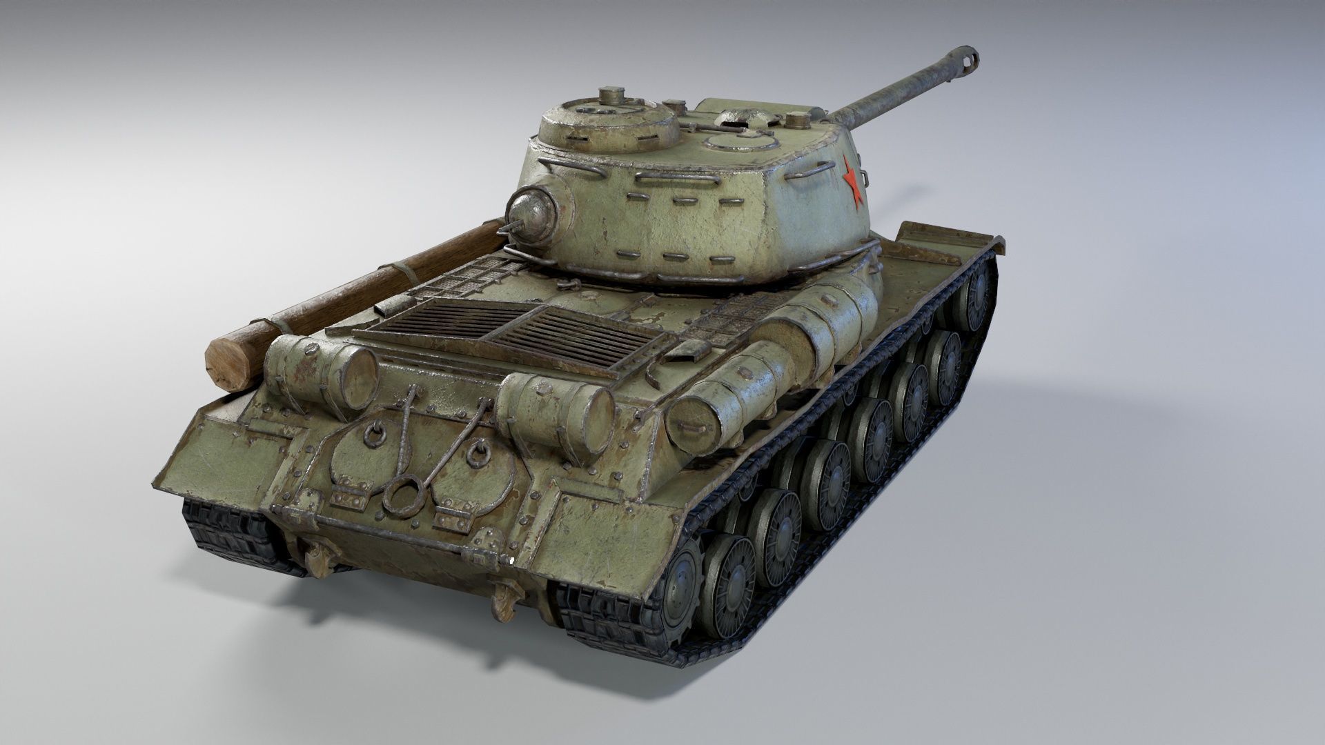 Low Poly IS-2 Soviet Heavy Tank Low-poly 3D model_1