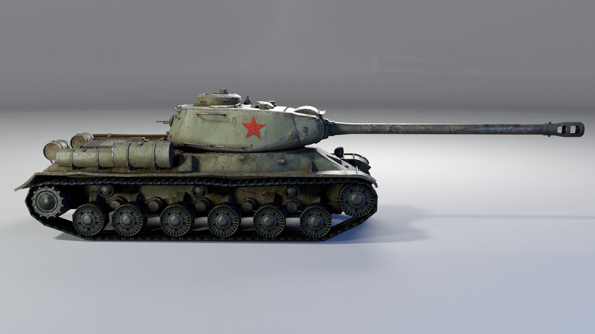 Low Poly IS-2 Soviet Heavy Tank Low-poly 3D model_10