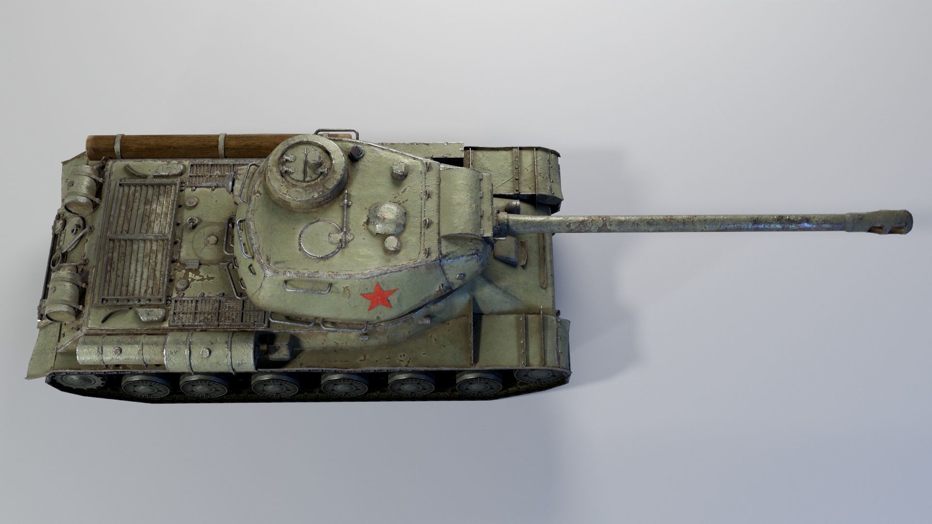 Low Poly IS-2 Soviet Heavy Tank Low-poly 3D model_6