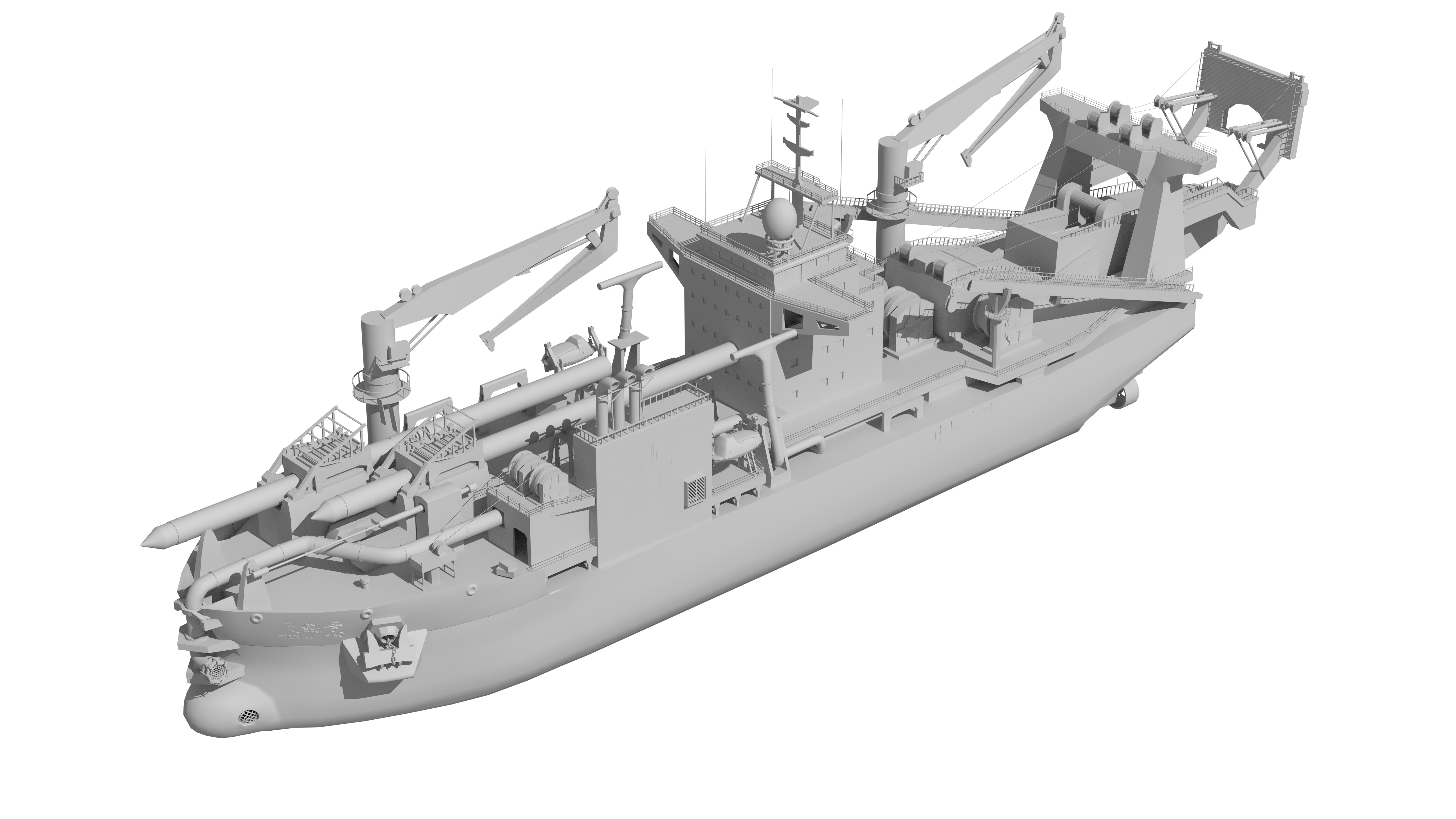 Tiankun Heavy-duty Self-propelled Cutter Suction Dredger 3D model_30