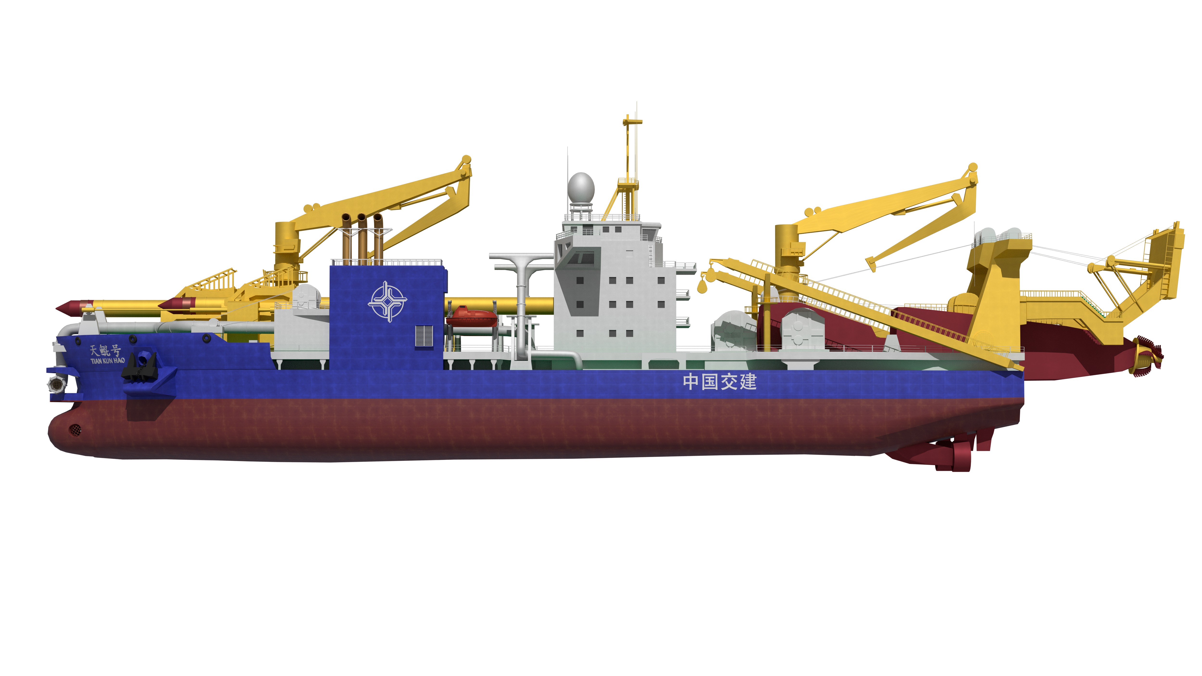 Tiankun Heavy-duty Self-propelled Cutter Suction Dredger 3D model_4