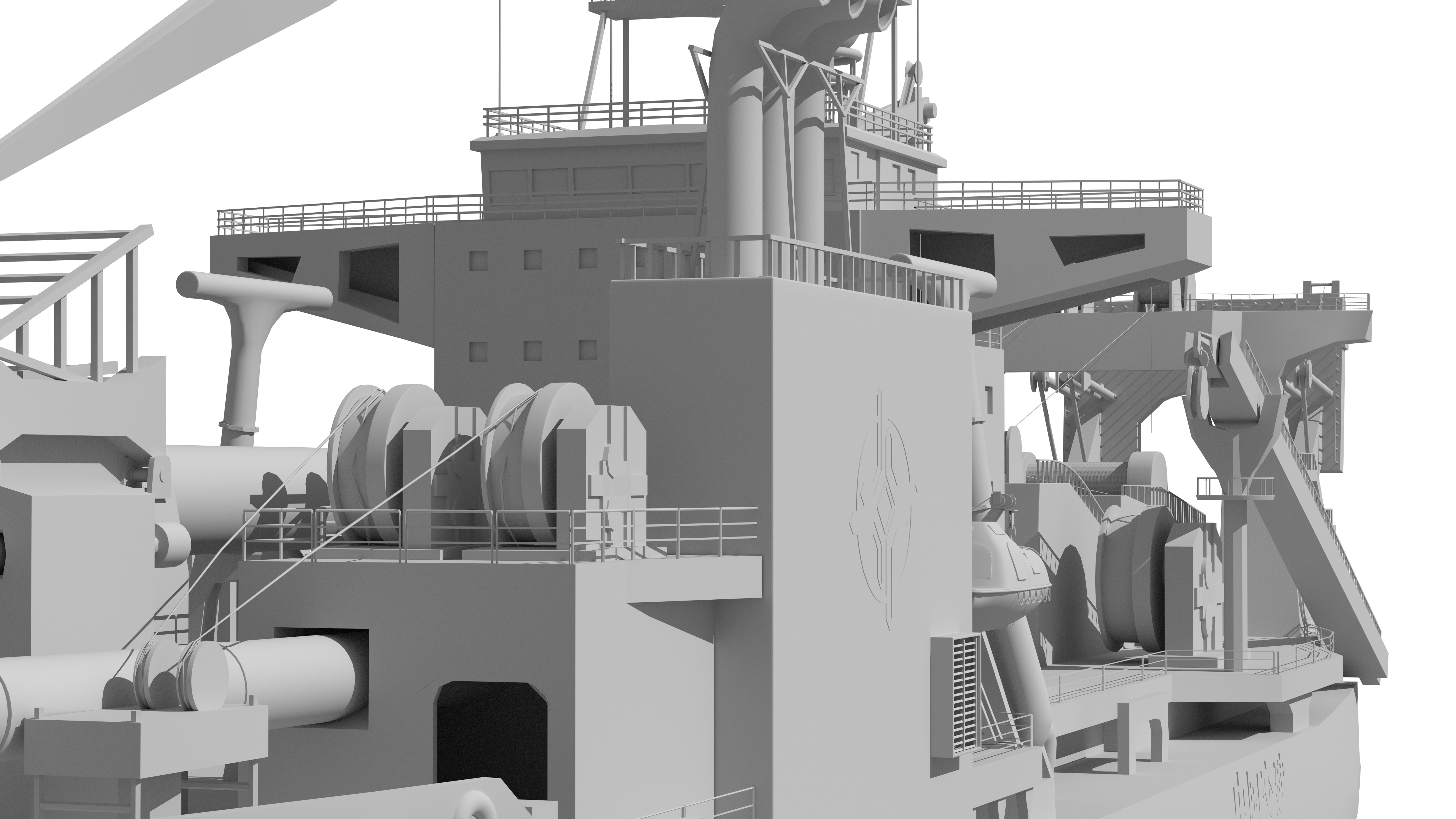 Tiankun Heavy-duty Self-propelled Cutter Suction Dredger 3D model_36