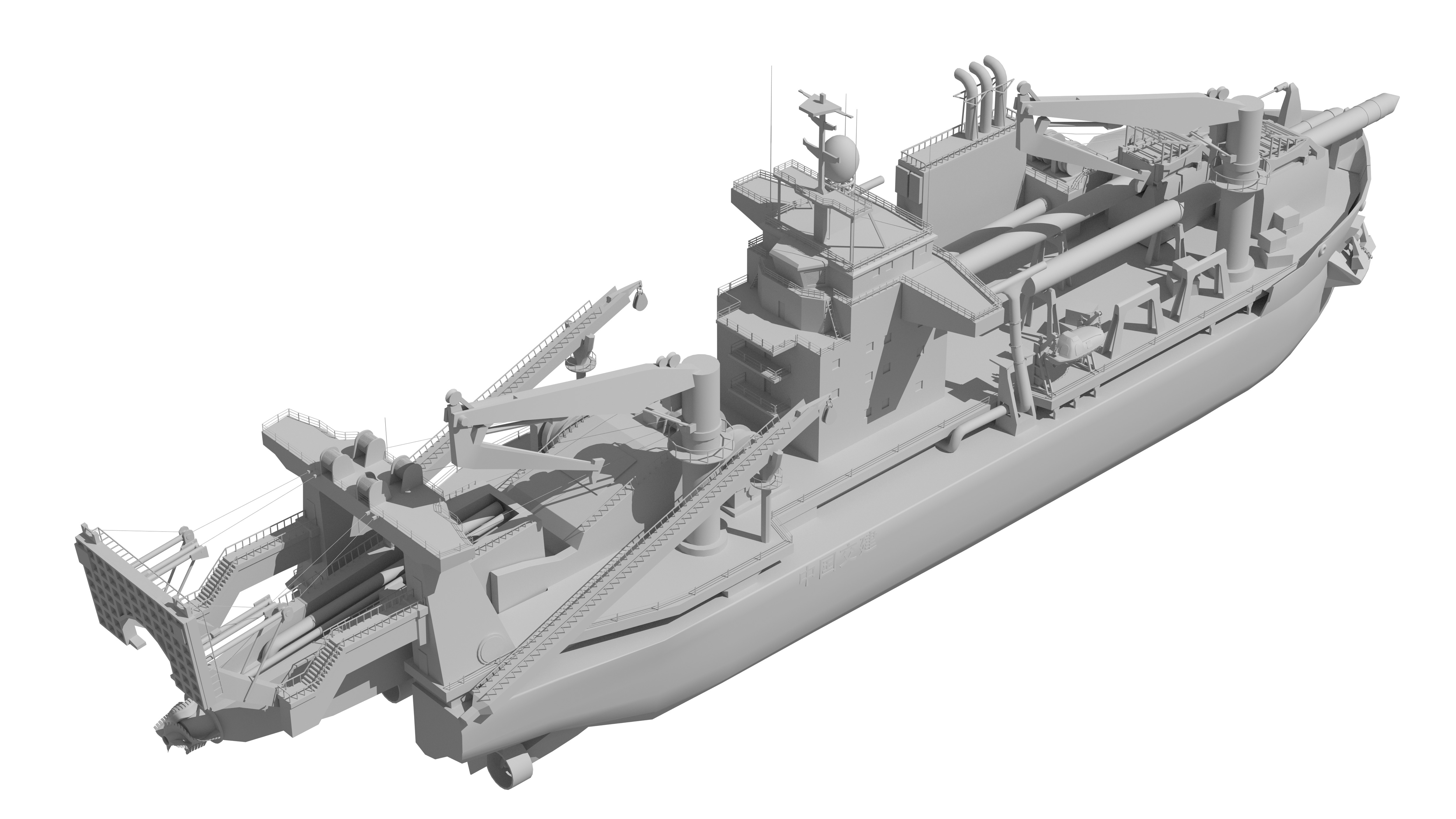 Tiankun Heavy-duty Self-propelled Cutter Suction Dredger 3D model_37