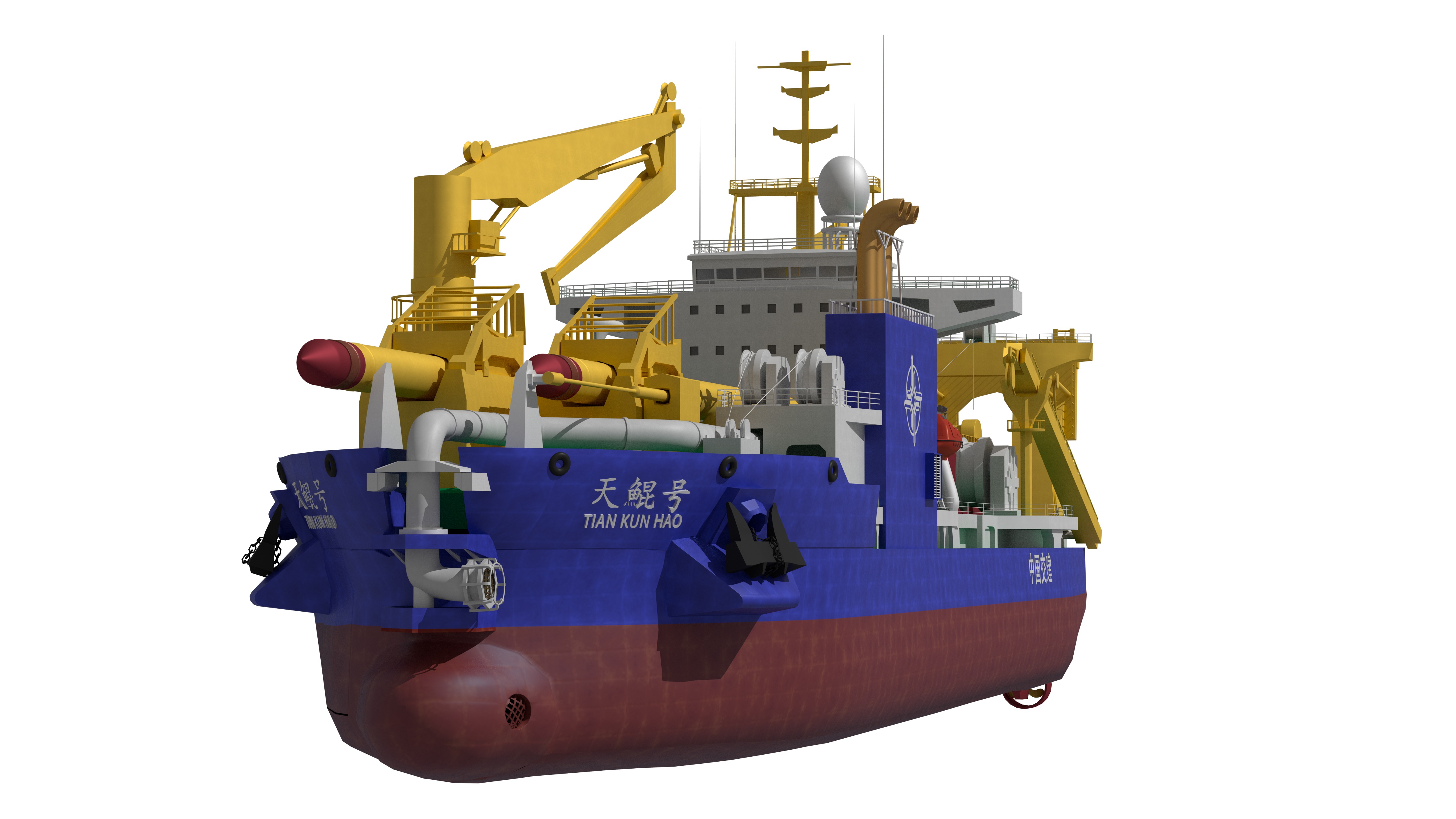 Tiankun Heavy-duty Self-propelled Cutter Suction Dredger 3D model_9